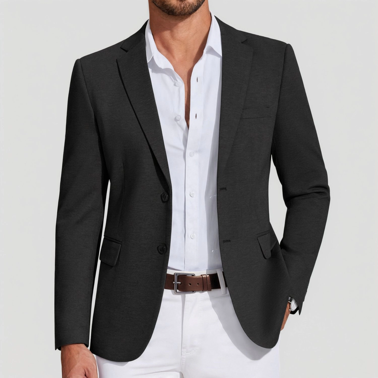 COOFANDY Mens Dressy Slim Fit Blazer Two Button Notched Lapel Casual Sport Coat