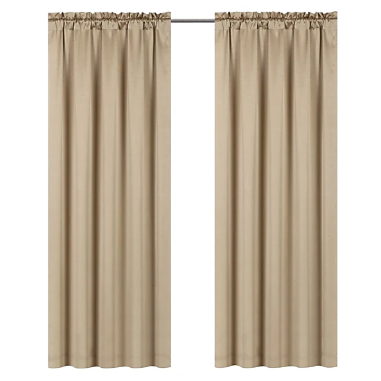 Kate Aurora Ultra Lux Faux Silk Regency Crinkle Rod Pocket Semi Sheer Single Curtain Panel