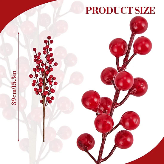 BebreezChic 4/12Pack Artificial Red Poinsettia Christmas Flowers 19.7 ...