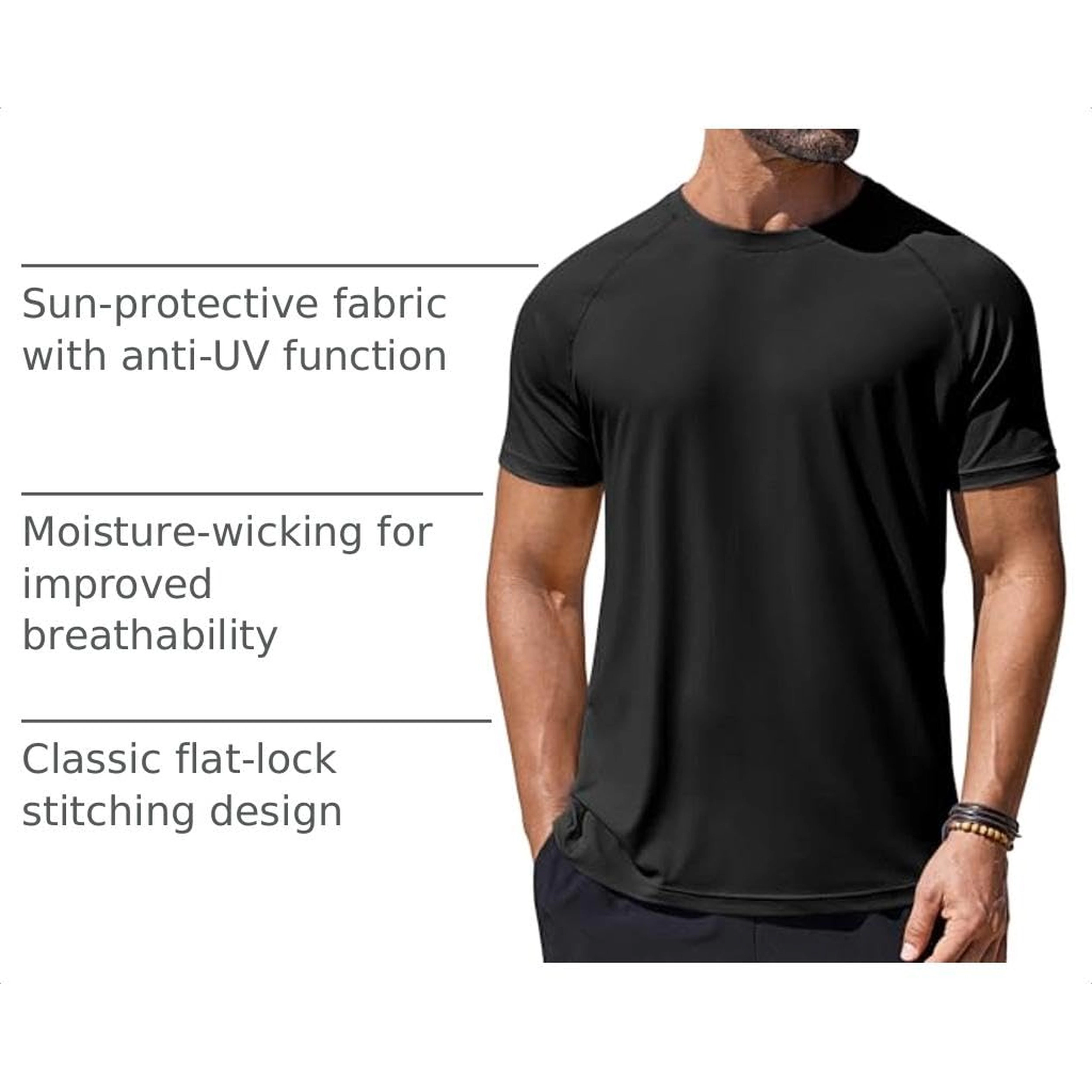 COOFANDY Mens Sporty Short Sleeve T-Shirts  Crew Neck Raglan Casual Tees
