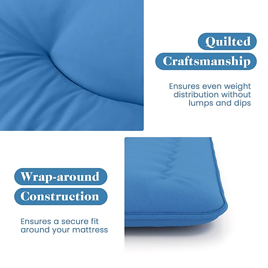 SUGIFT Blue Foldable Futon Mattress, 80 x 39 x 4 in, Washable Cover and Carry Bag