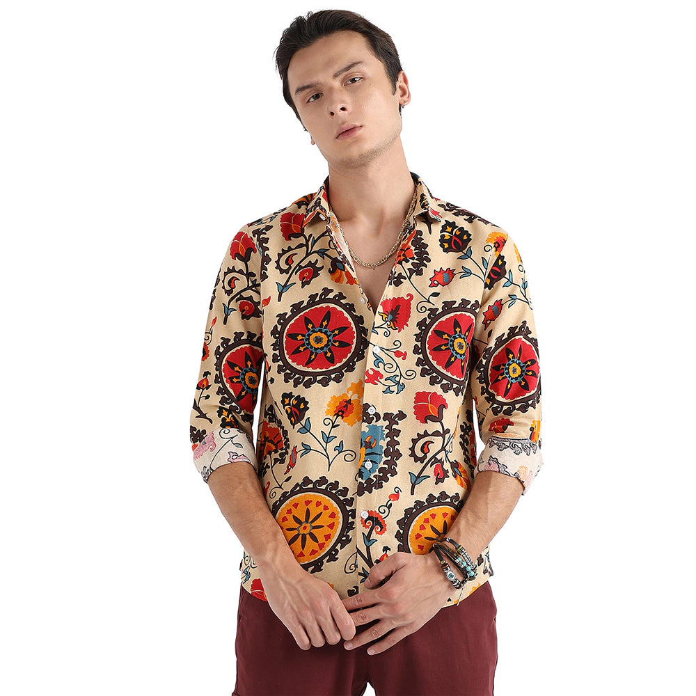Men's Ethnic Floral Shirt