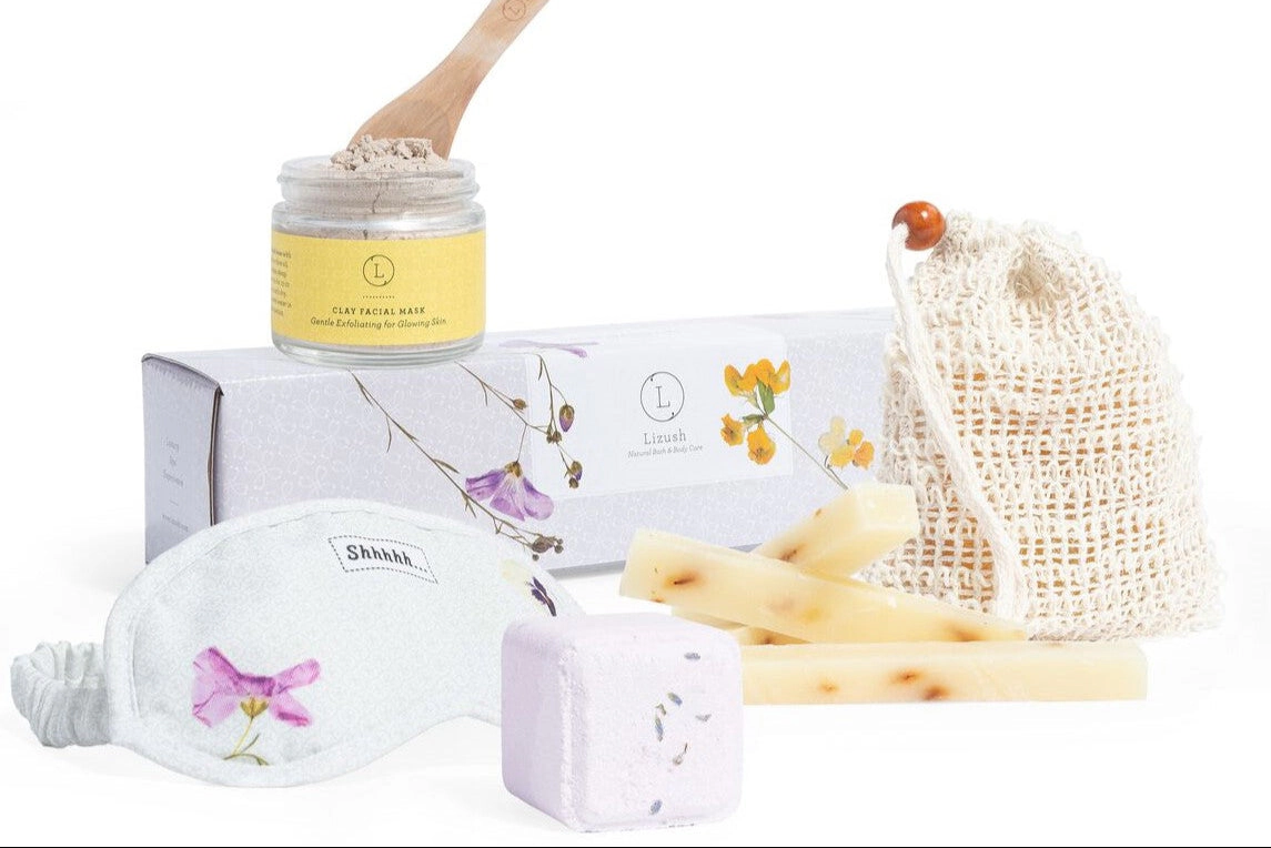 Lizush Soap Pamper Gift Box - Natural Spa Set for Her or Him, Lavender Relaxation Kit with Custom Note