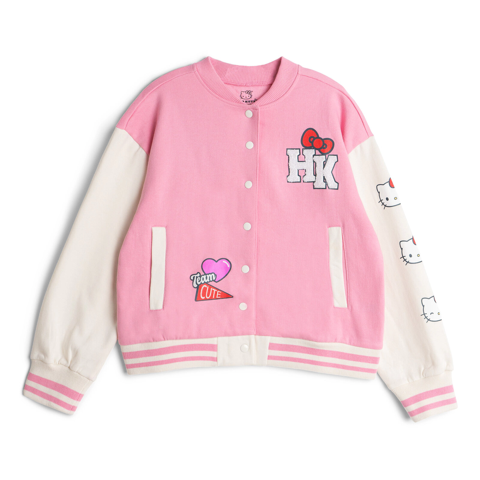 Hello Kitty Girls' Fleece Varsity Jacket and Pants Set