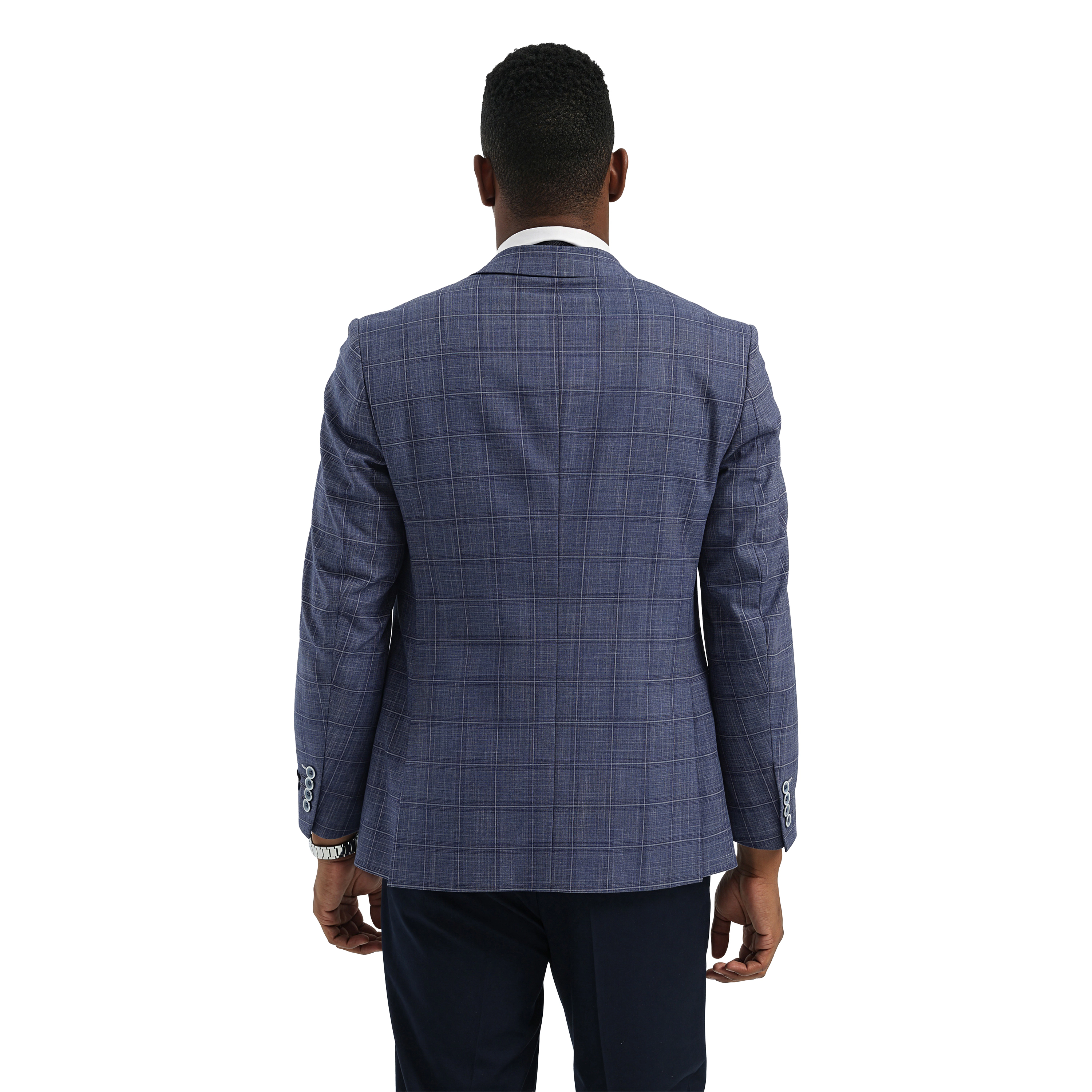 Tazzio Mens Plaid Windowpane Slim-Fit Sport Coat, Business and Casual