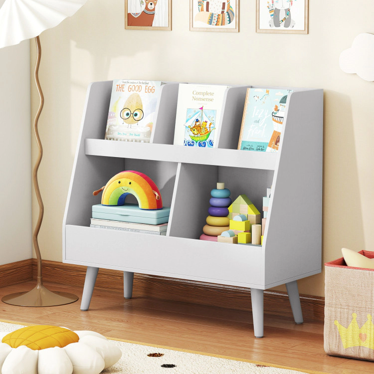 Hivvago 5-Cube Kids Bookshelf and Toy Organizer with Anti-Tipping Kits