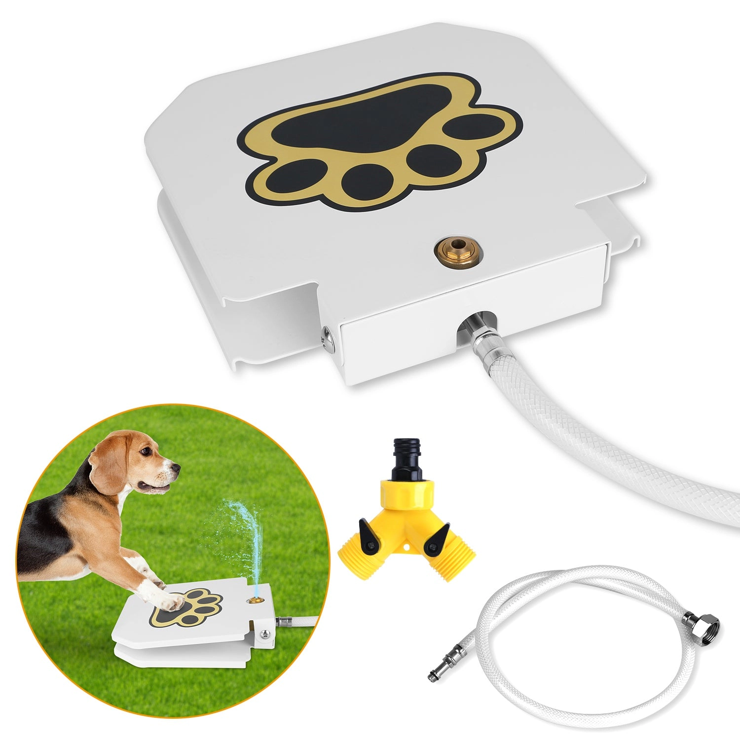 GBruno Step-On Dog Water Fountain With Pedal Dispenser