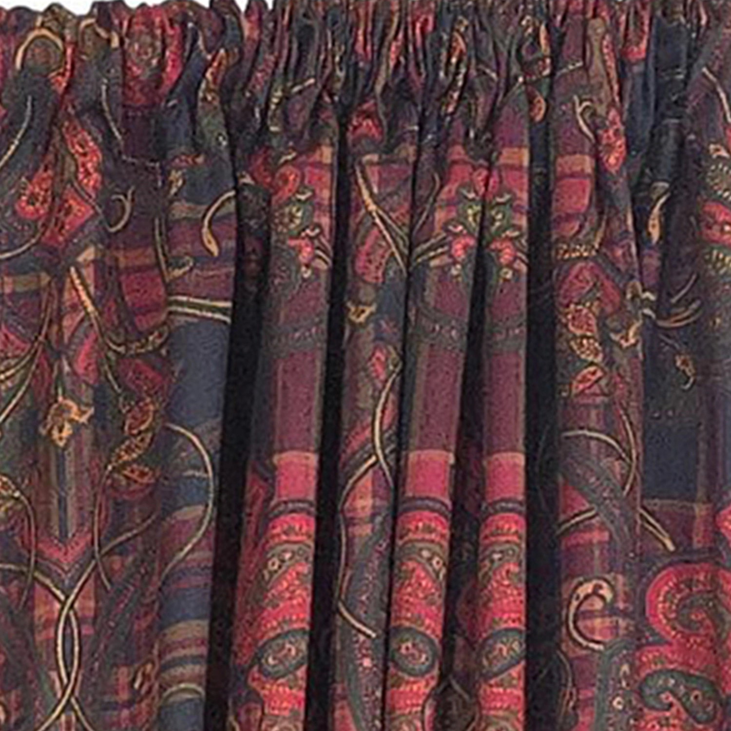 RLF Home Espadas 100% Cotton Rod Pocket Window Curtain set of 2 Panels 100" x 84" Burgundy