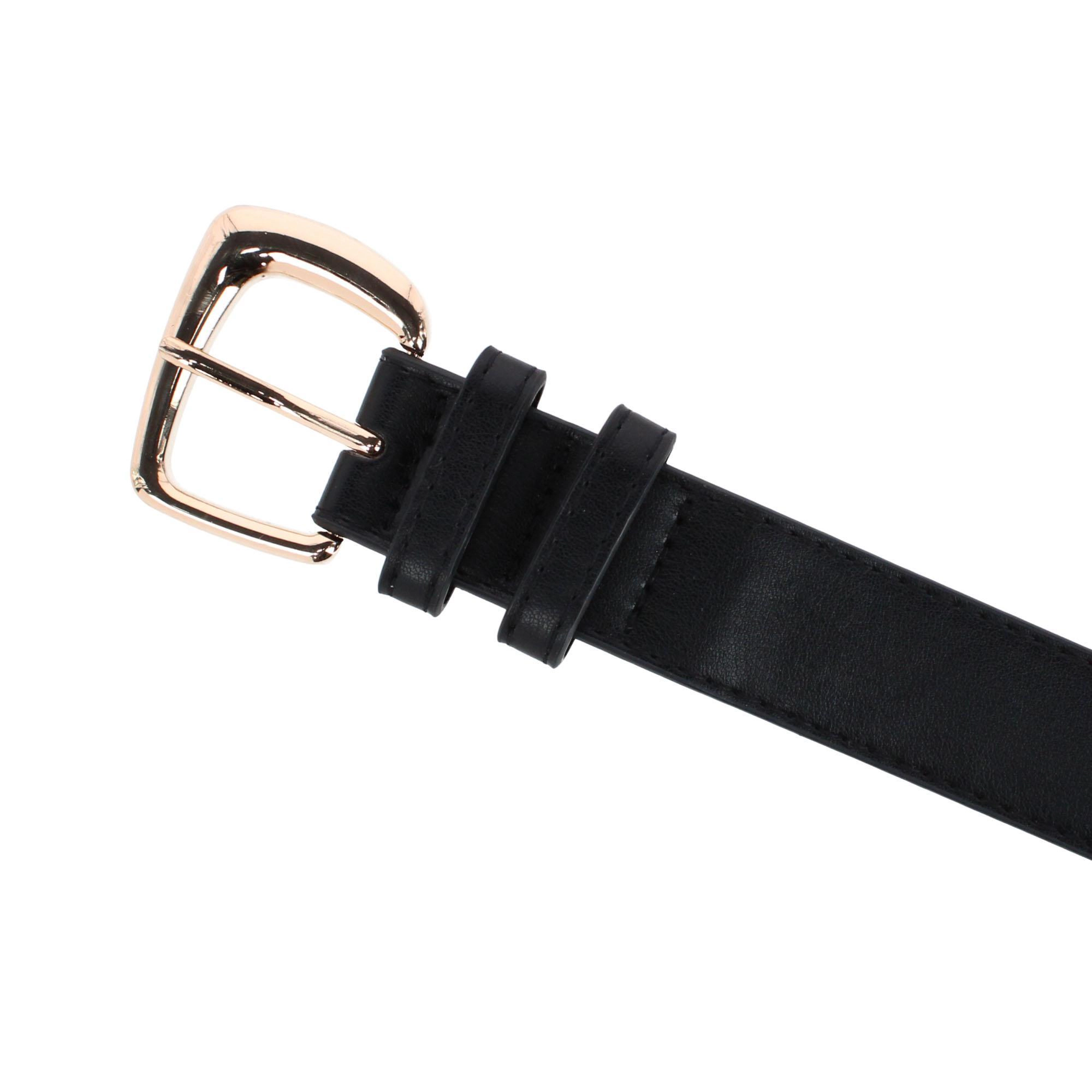 CTM Women's Plus Double Loop Synthetic Leather Belt