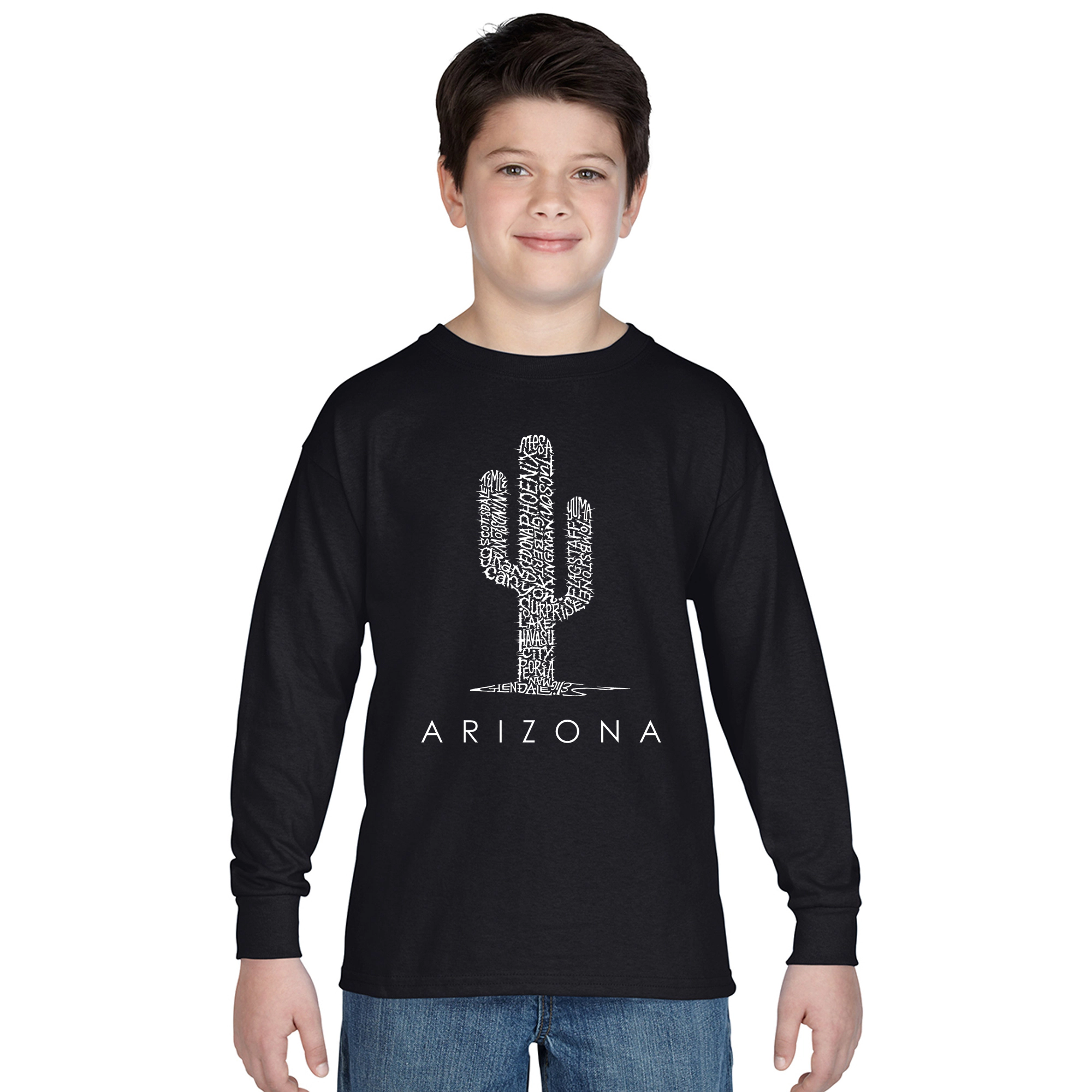 LA Pop Art Boys Long Sleeve T-Shirt -  Arizona Cities