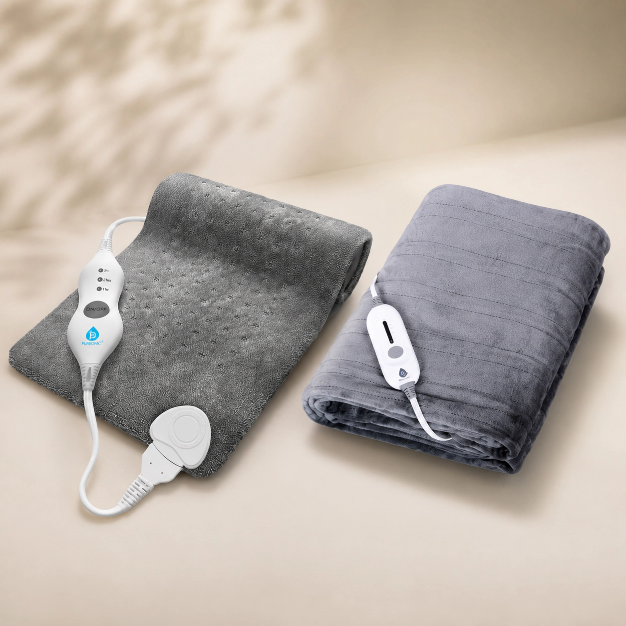 Pursonic Unisex Ultra-Soft Heated Comfort Blanket & Therapeutic Heating Pad Bundle