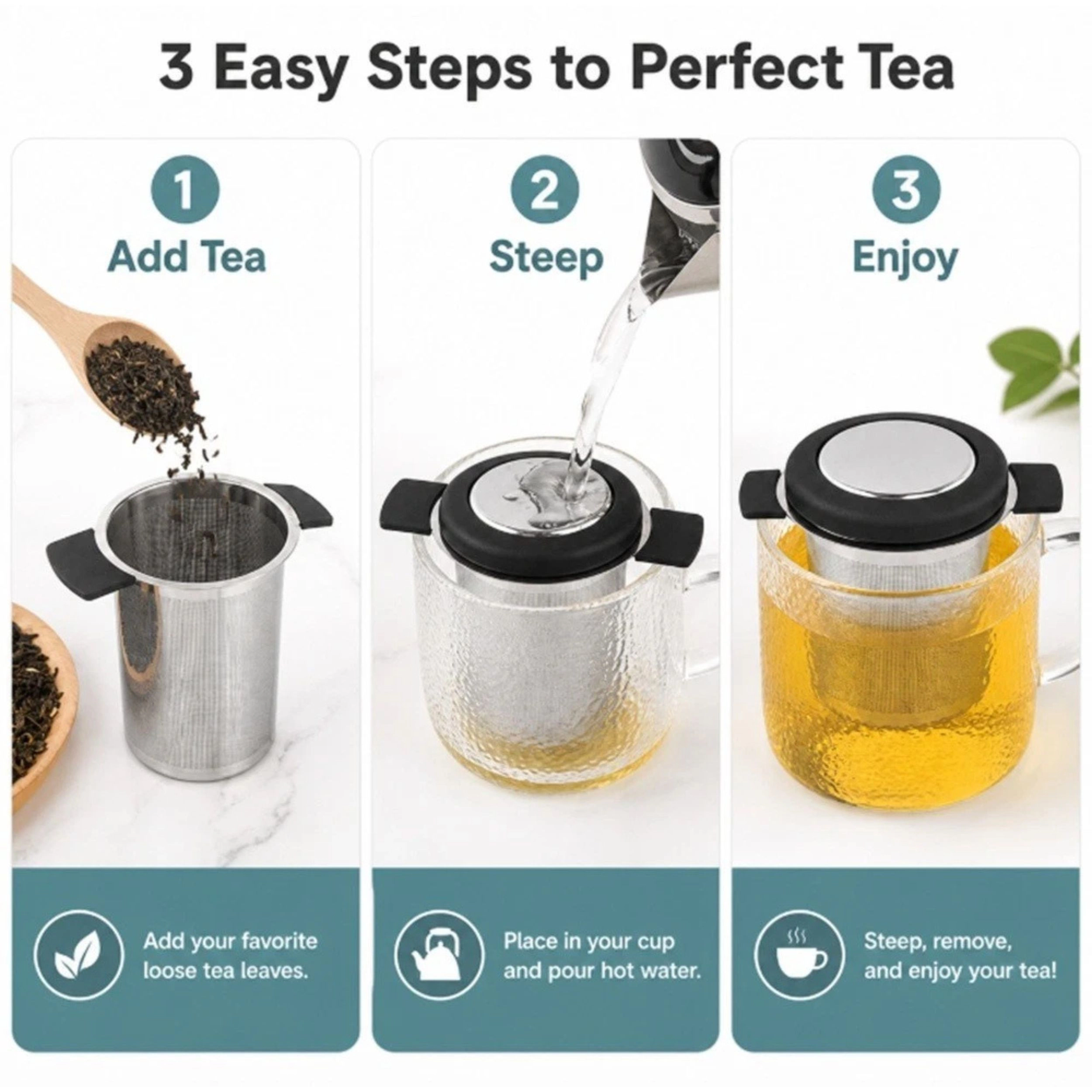 Home Collection Stainless Steel Loose Leaf Tea Infuser Fine Mesh Strainer