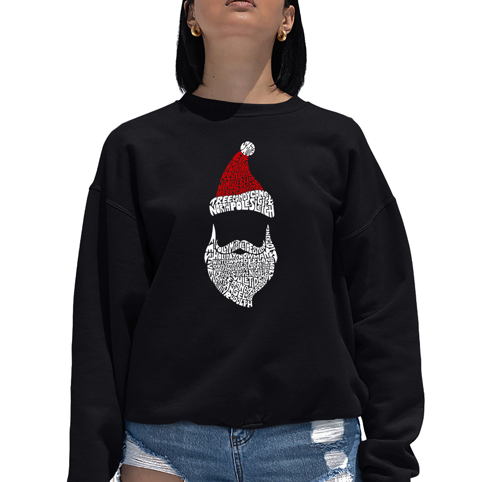 LA Pop Art Santa Claus - Women's Word Crewneck Sweatshirt