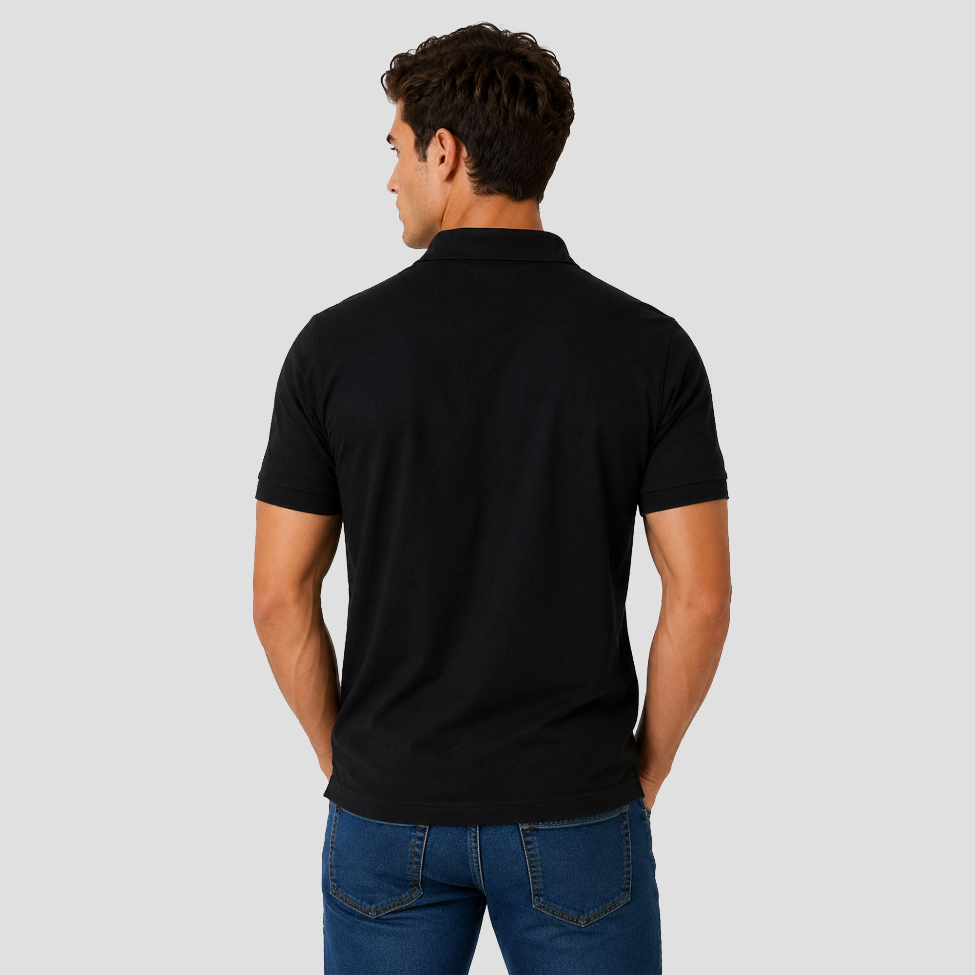 Men's Short Sleeve Solid Stretch Performance Polo Shirt