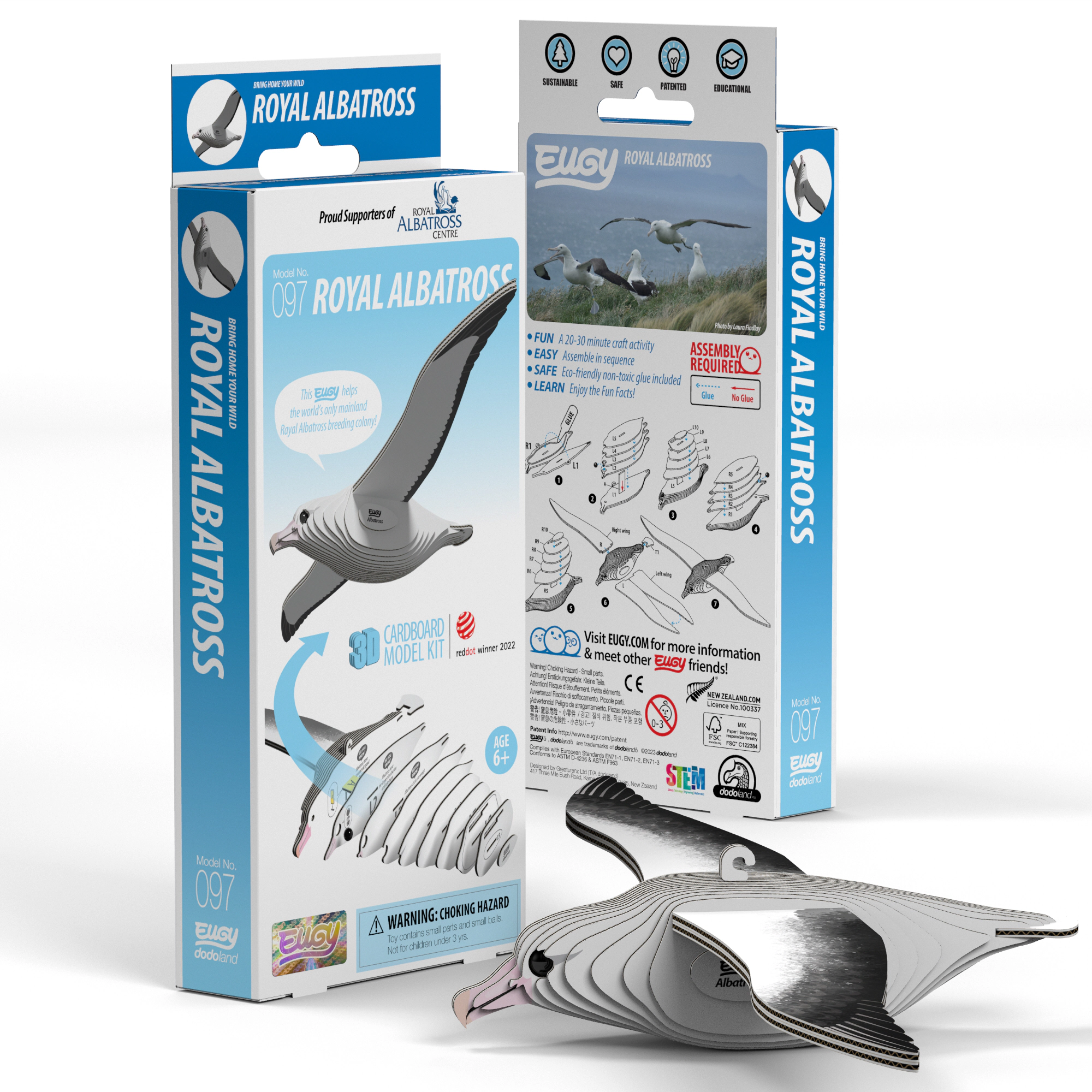 EUGY Royal Albatross 3D Puzzle - contains 25 puzzle pieces