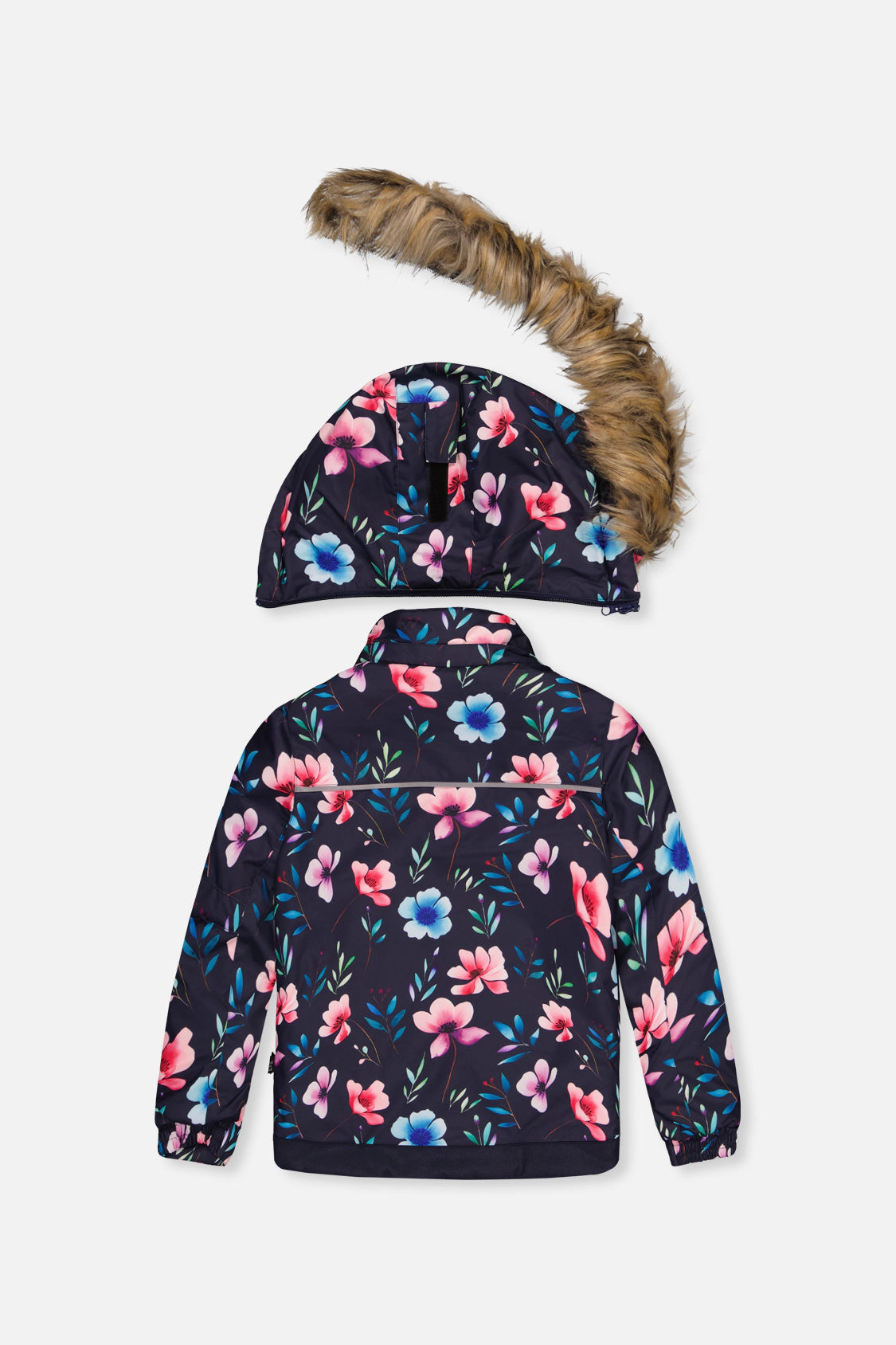 Deux par Girls Floral Print Two Piece Play Snowsuit with Hooded Jacket and Snow Pants