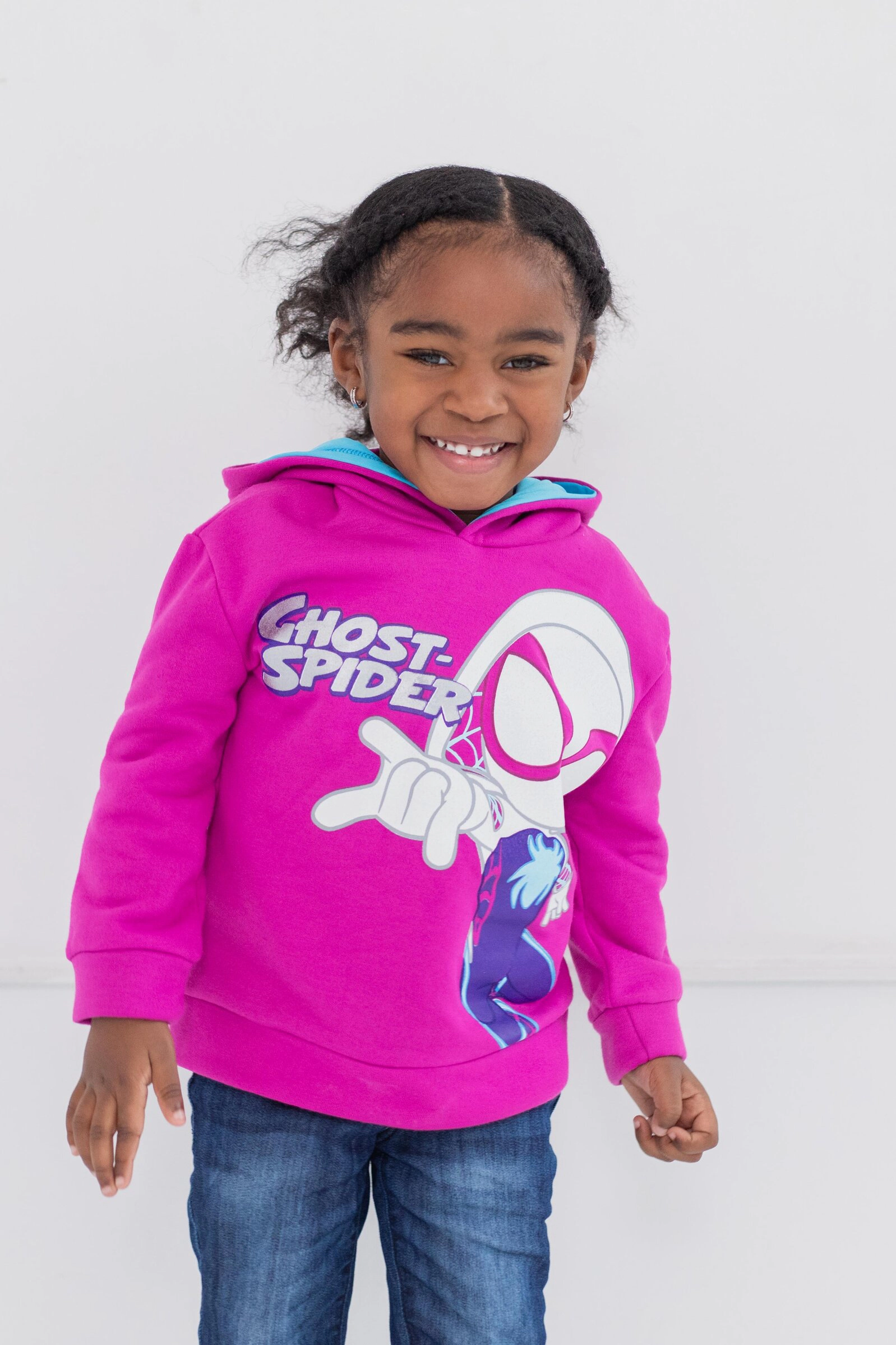Marvel Spidey and His Amazing Friends Ghost-Spider Girls' Fleece Hooded Sweatshirt