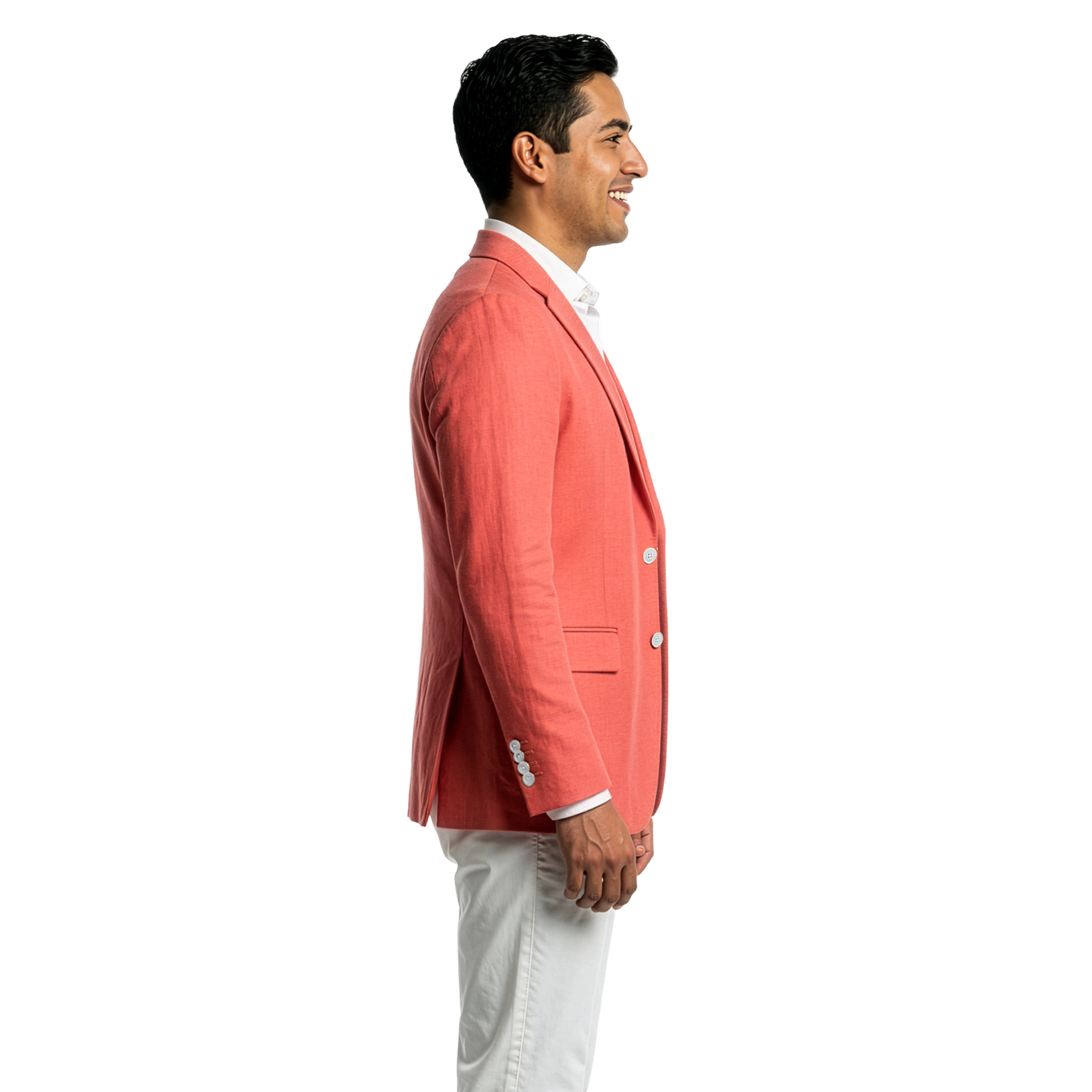 Tazzio Mens Linen Look Notch Lapel Blazer