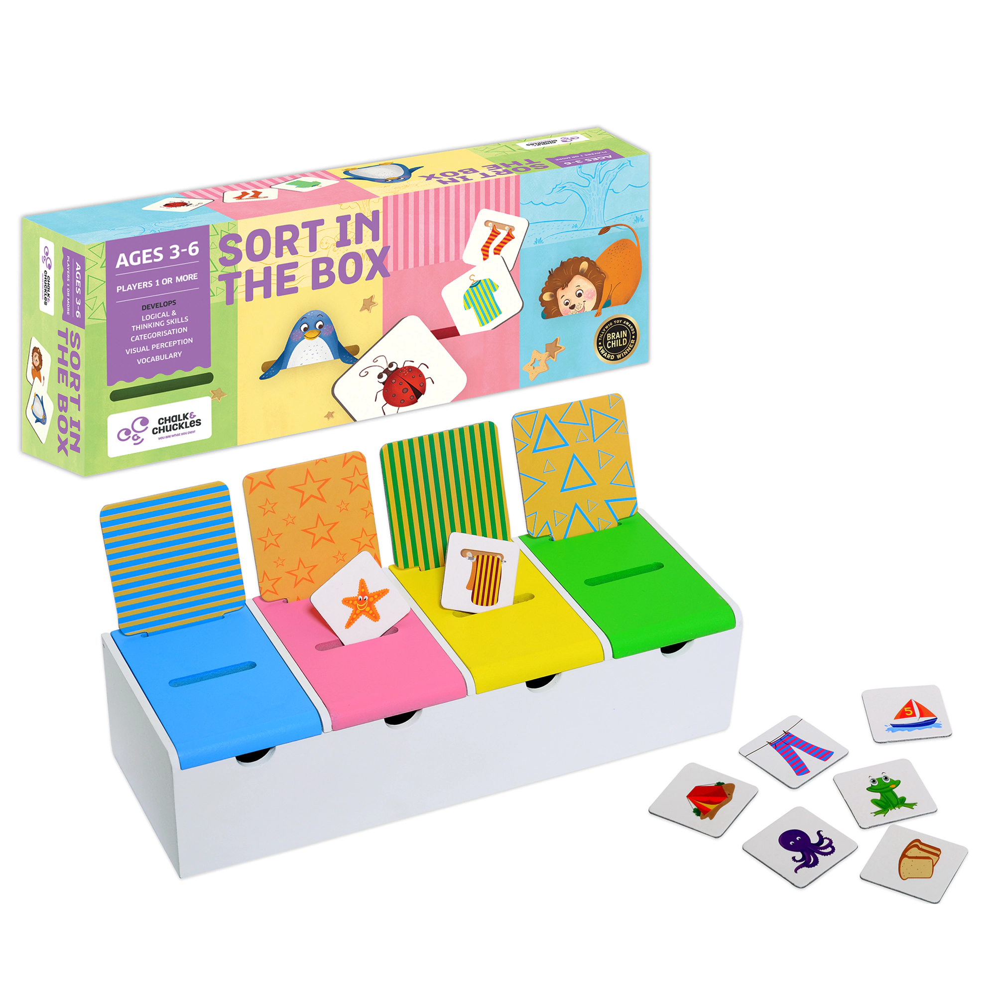 Chalk & Chuckles Sort in the Box Sorting Game - 2 Players