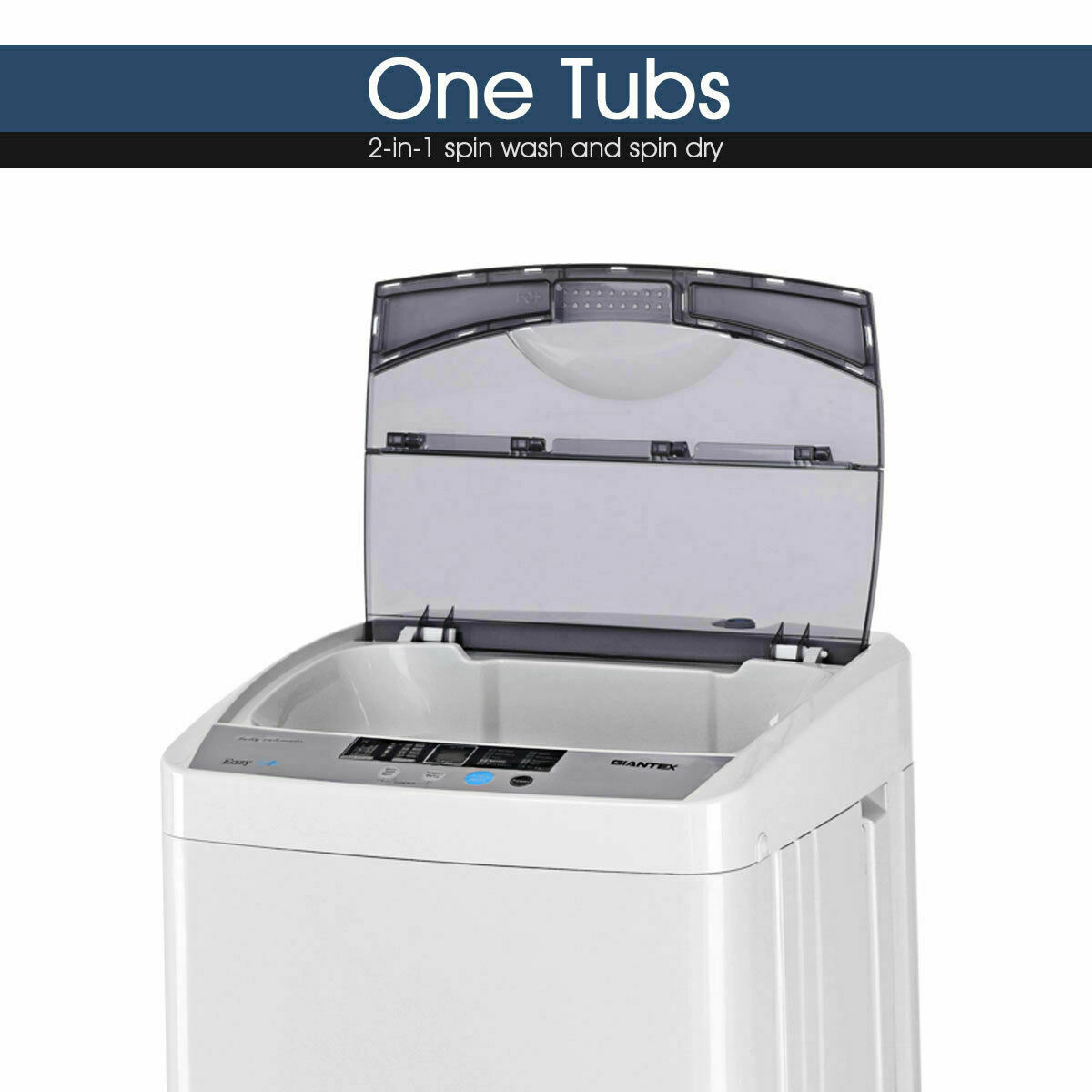 LJG 12 lbs Full-Automatic Washing Machine with 10 Wash Programs