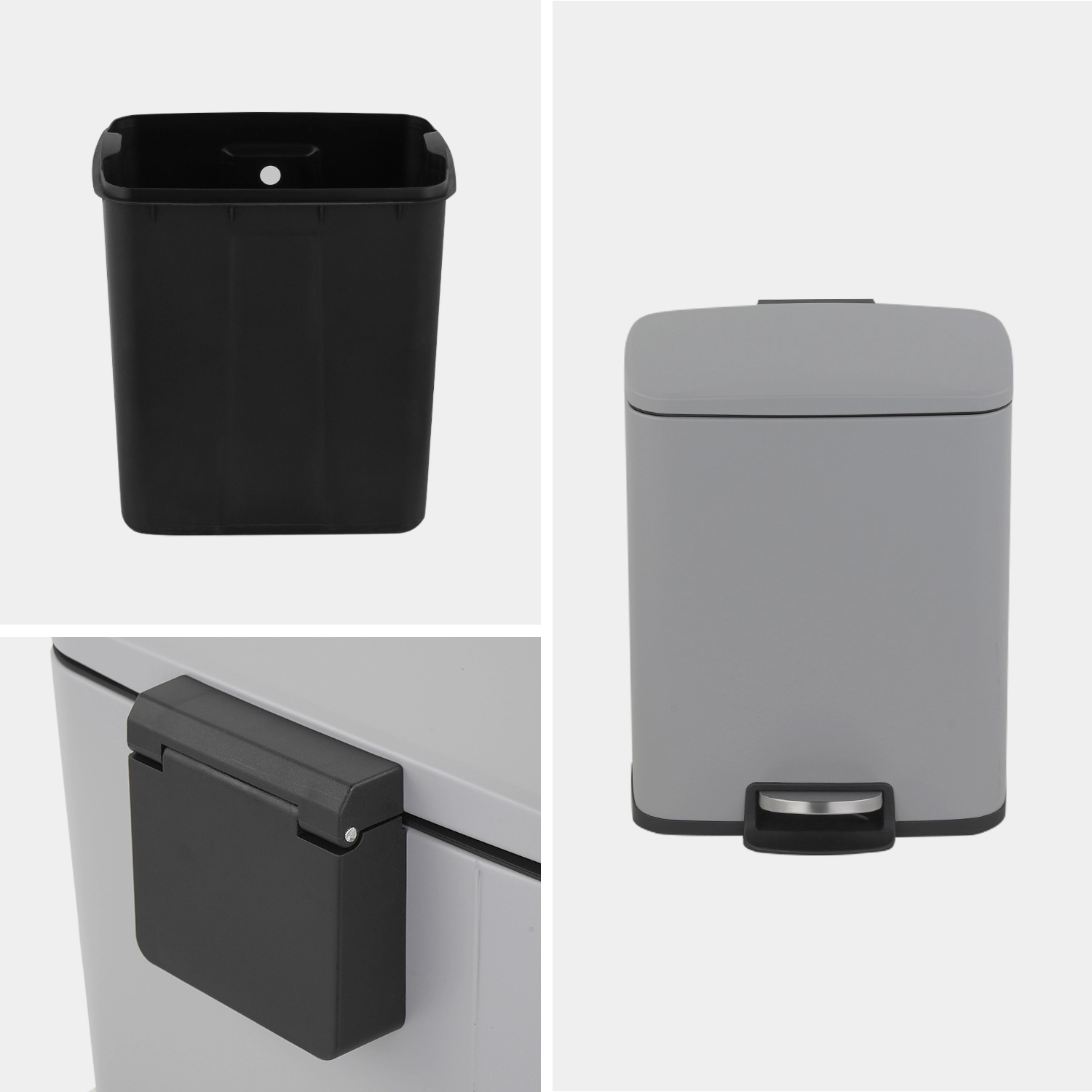 Innovaze Gal./ Liter Rectangular Stainless-Steel-Made Matt Step-on Trash Can for Kitchen