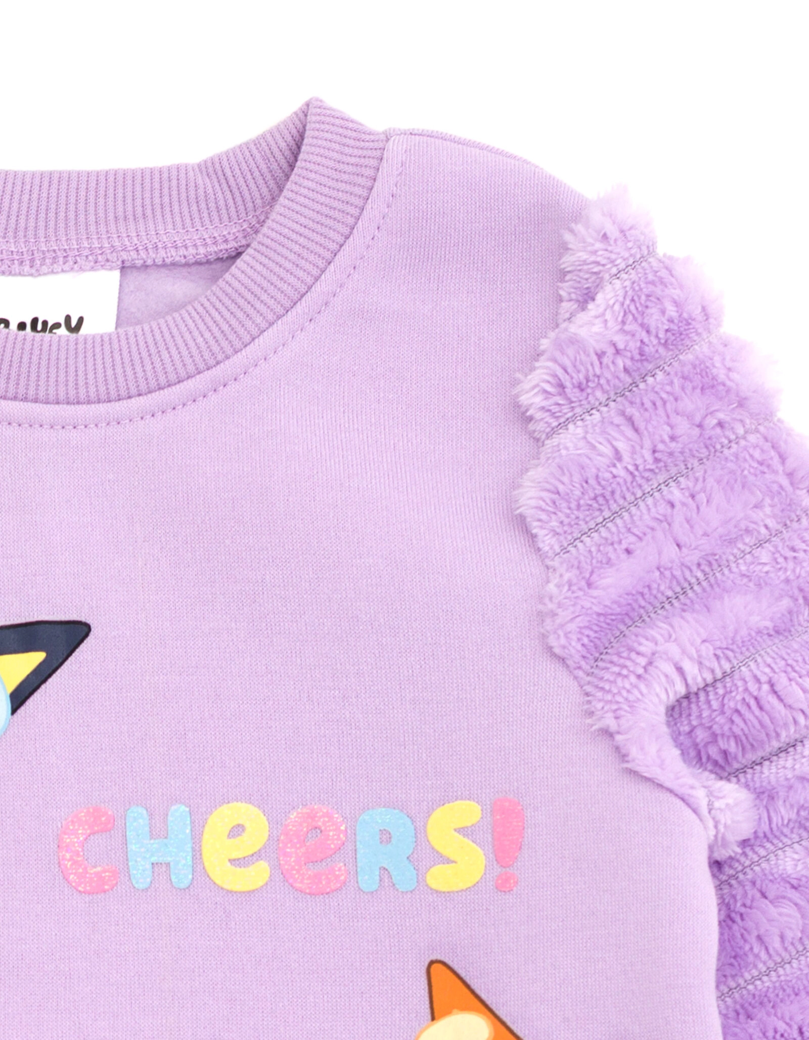 Bluey Girls' Faux Fur Pullover Sweatshirt