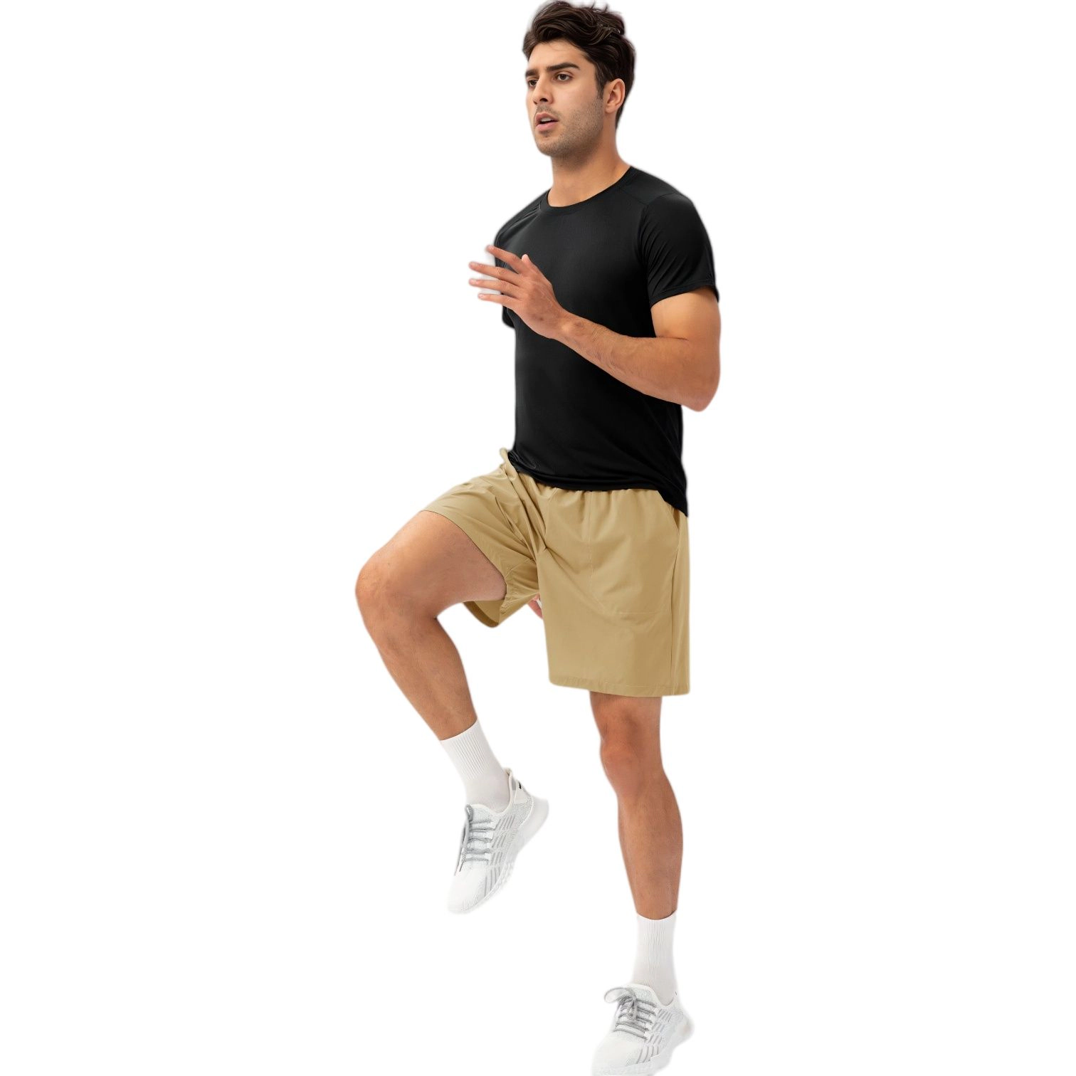 Anna-Kaci Men's Lightweight Quick-Dry Shorts with Elastic Drawstring Waist and Side Pockets