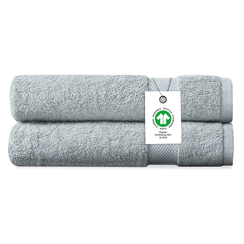 Delara Organic Cotton Luxuriously Plush Hand Towel Pack of 2 GOTS and OEKO-TEX Certified Premium Hotel Quality Towels