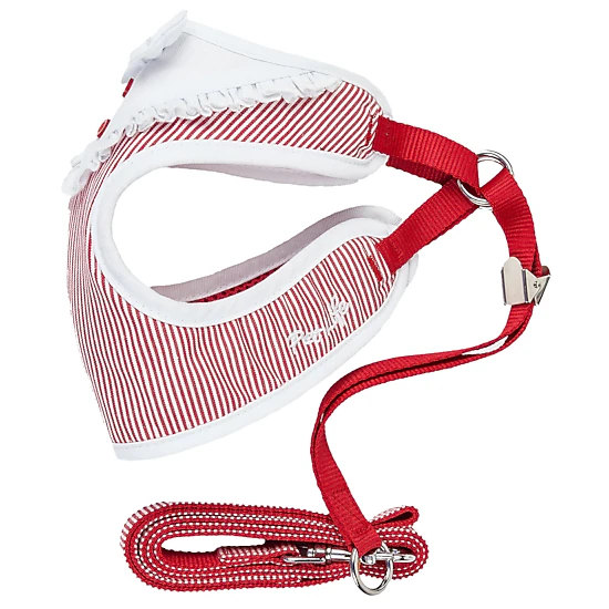 Pet Life ® Luxe 'Spawling' 2-In-1 Mesh Reversed Adjustable Dog Harness-Leash W/ Fashion Bowtie