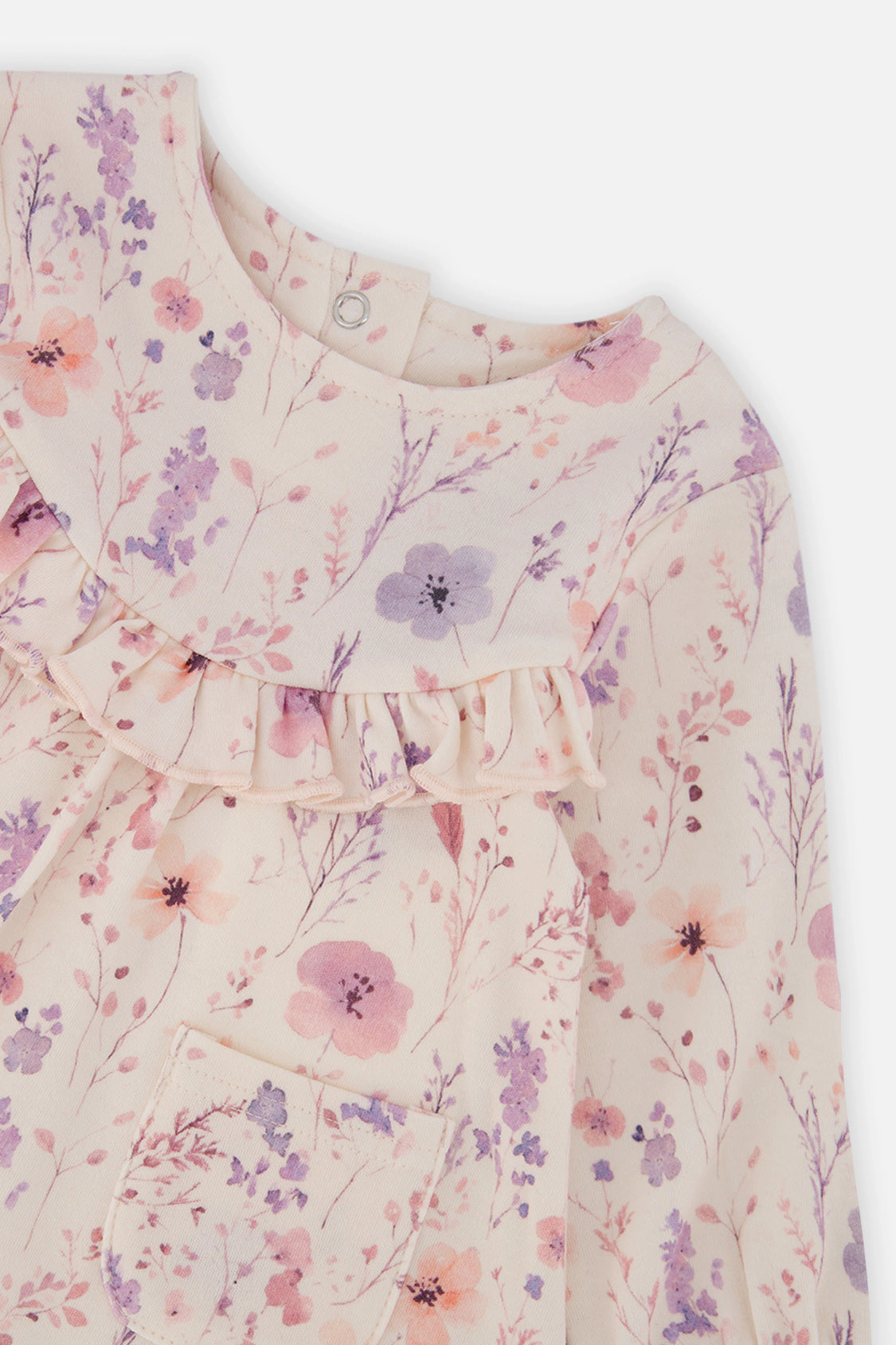 Deux par Girls Organic Cotton Dress and Legging Set with Printed Flowers