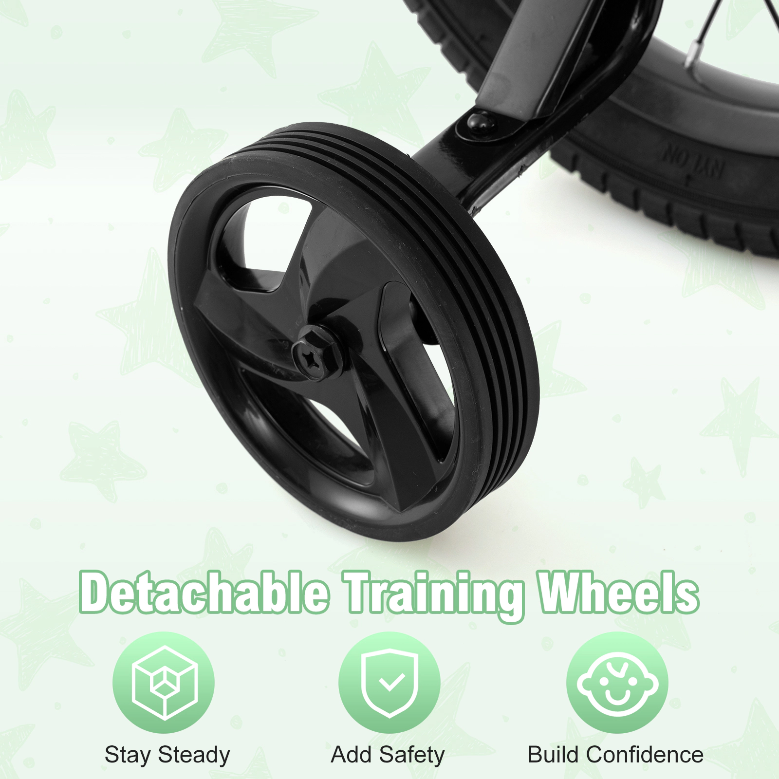 SUGIFT Silver Training Wheels Transparent Chain Cover and Front Basket Kids 12 Inch Bike