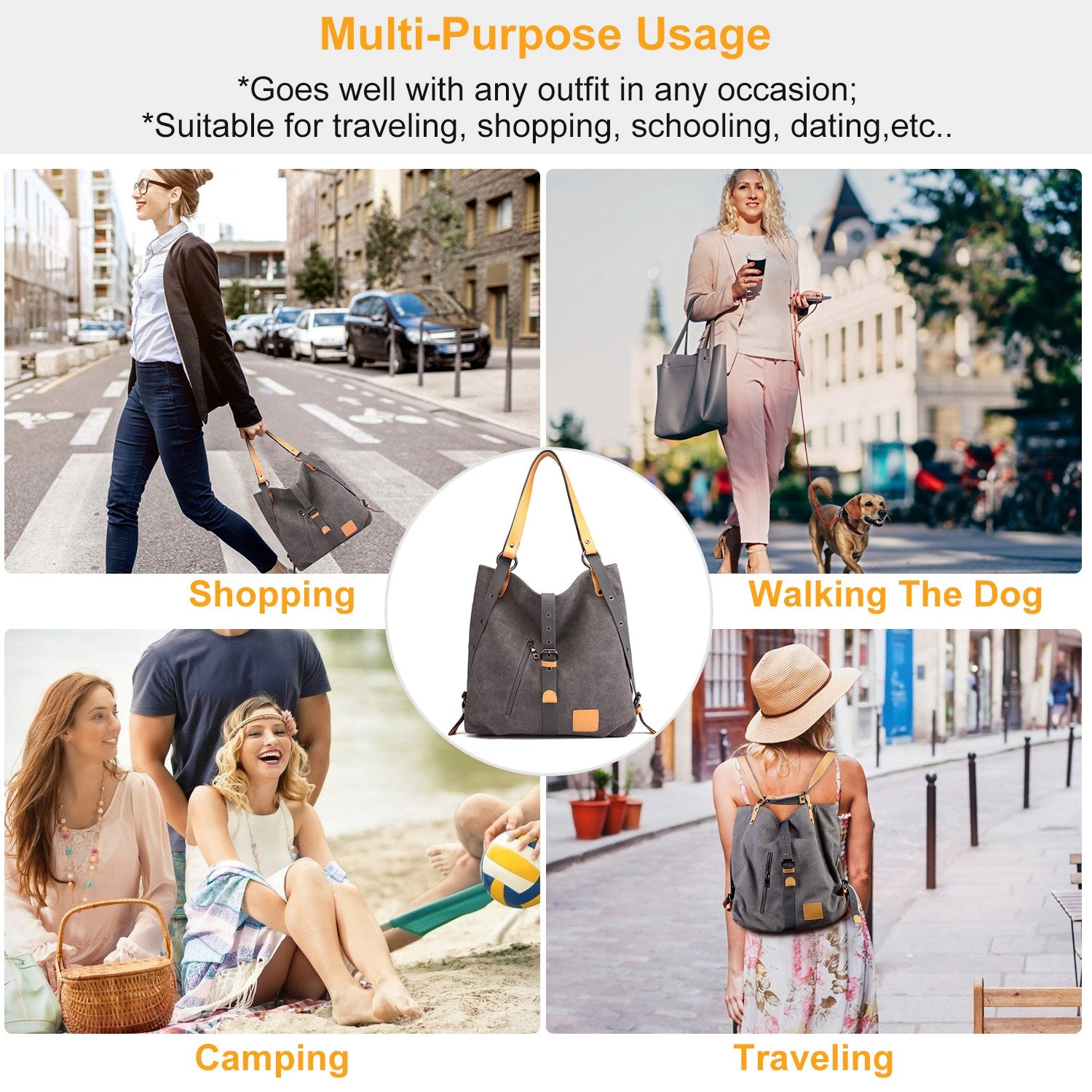 N' POLAR Unisex Convertible Canvas Tote Bag