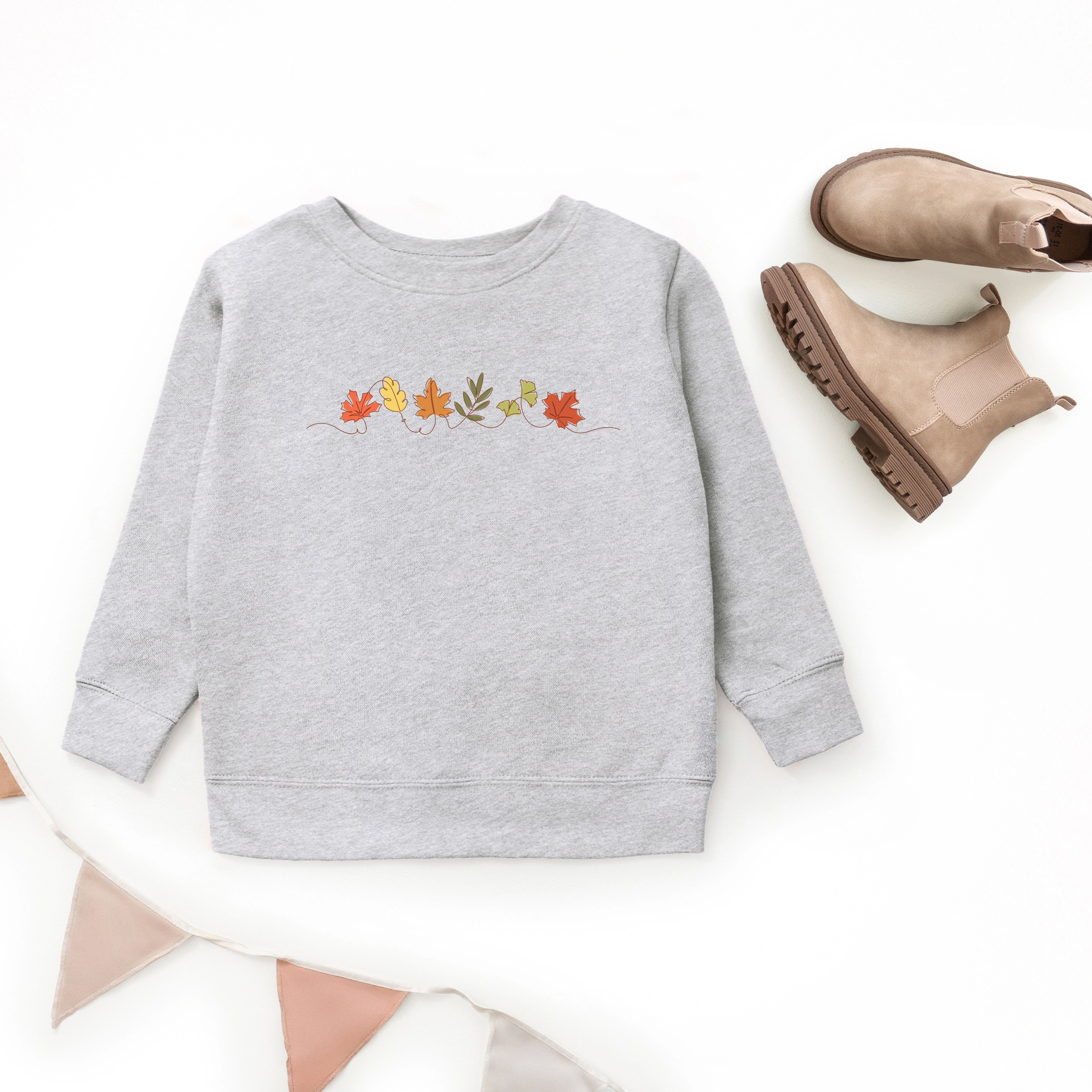 The Juniper Shop - Youth Graphic Sweatshirt Fall Leaves Line