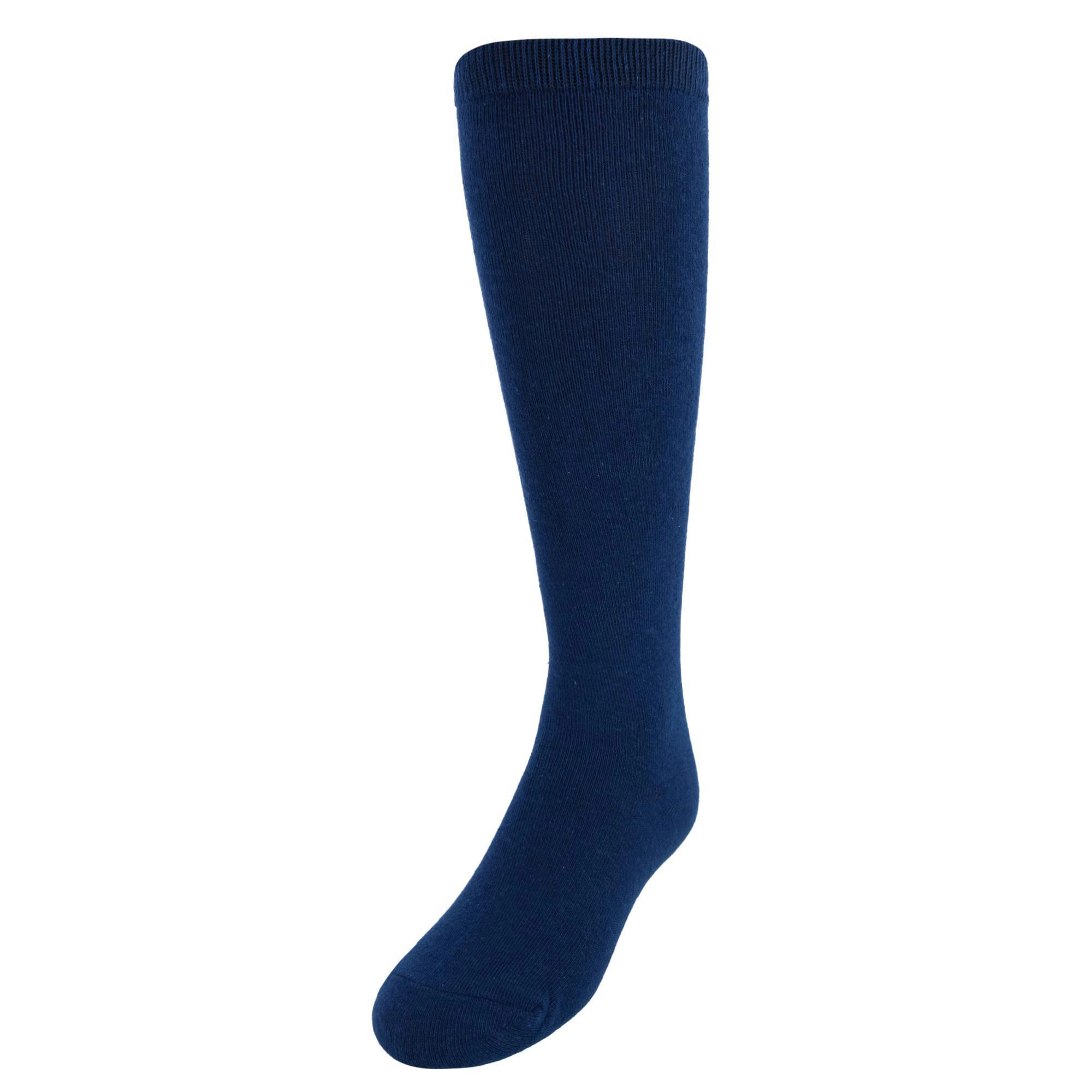 CTM Girl's Solid Colored Soft Uniform Knee High Socks (1 Pair)