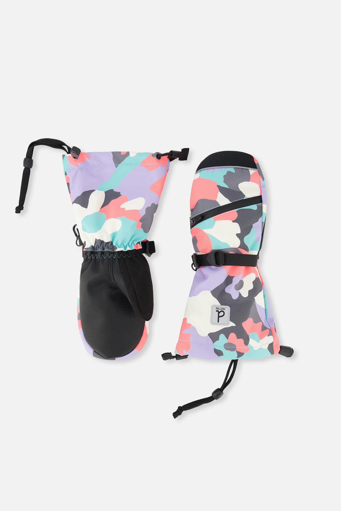 Deux par Girls Teknik Camouflage Print Cordura-Reinforced Winter Mittens