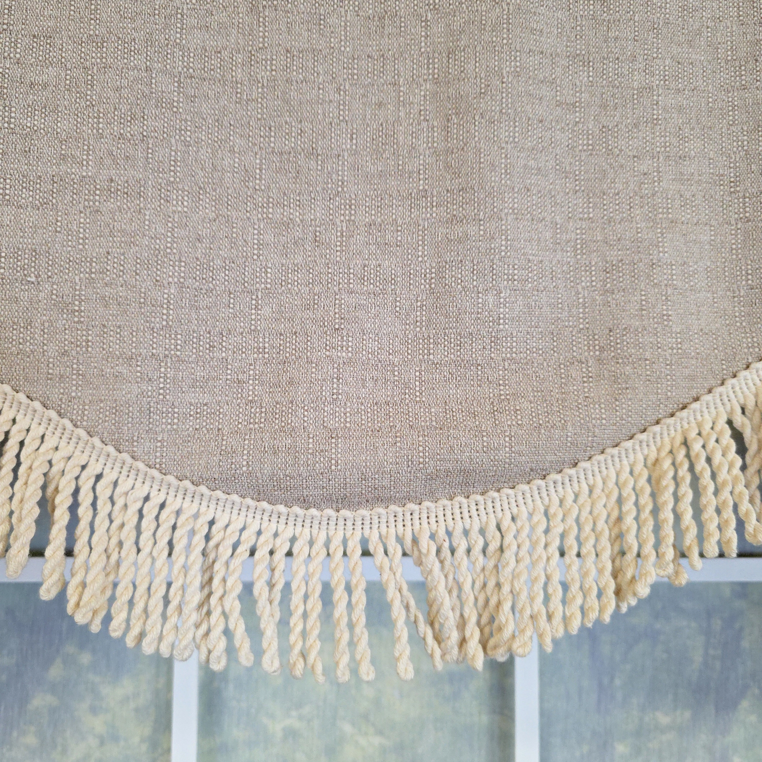 RLF Home 100% Cotton Denton Cornice  Fully lined Windows Rod Pocket Valance 50" x 17"  Cream
