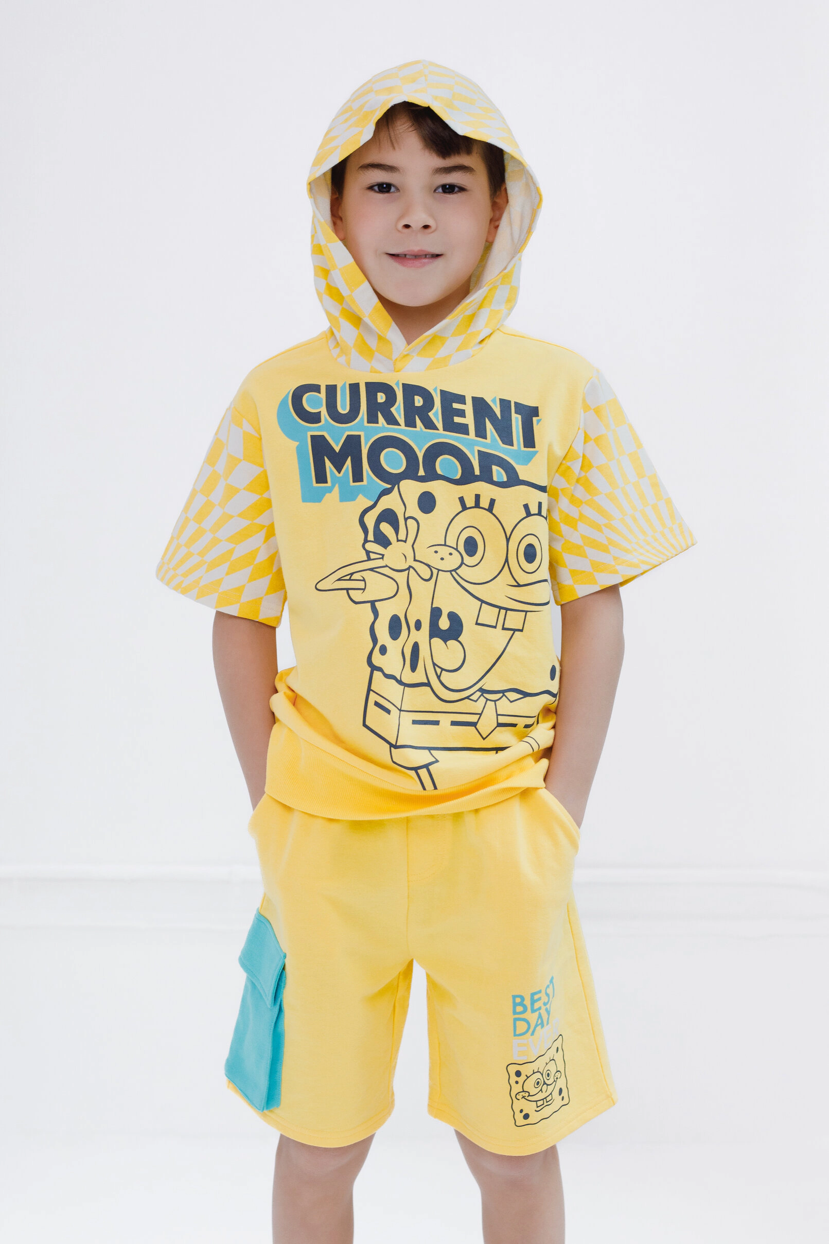 SpongeBob SquarePants Boys' 2-Piece Hooded Tee and Shorts Set