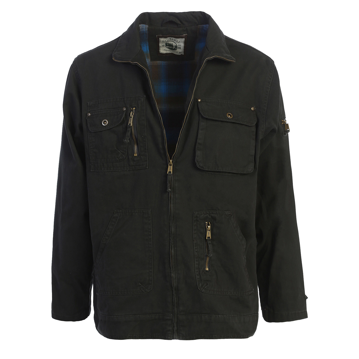Gioberti Men's 100% Cotton Casual Outerwear Twill Multi Pocket Cargo Shirt Jacket