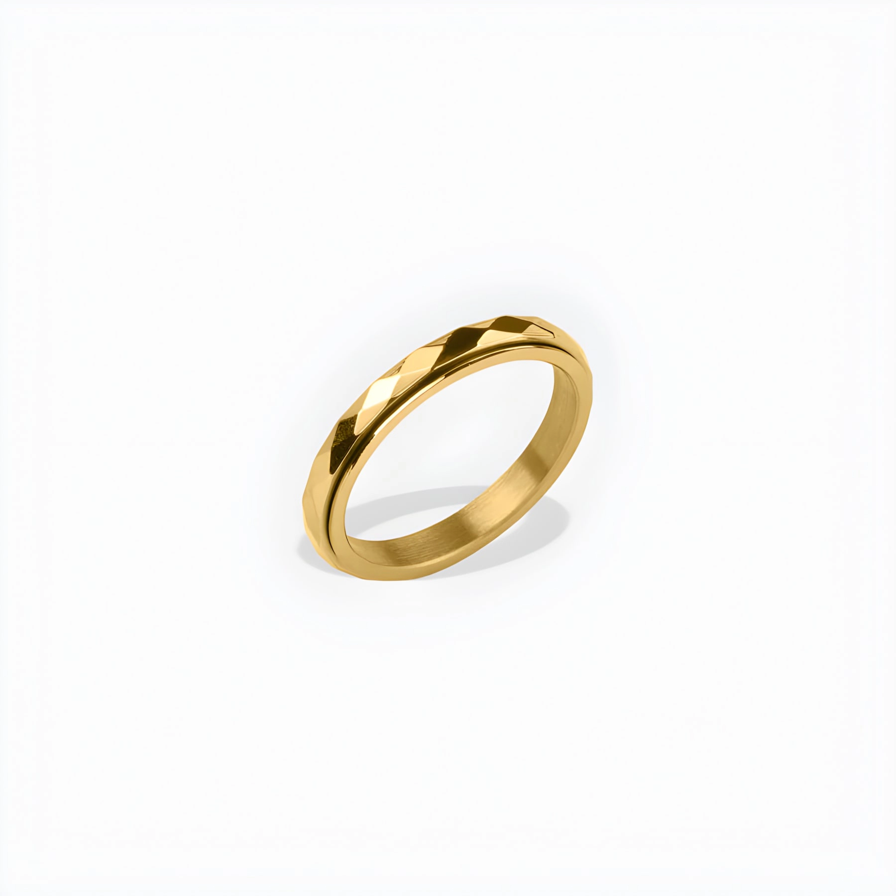 Mint & Lily Women's Dainty Hammered Band Spinning Fidget Ring