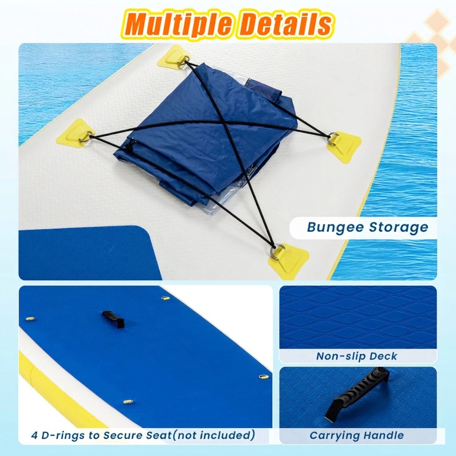 SUGIFT 11-ft Premium Inflatable Stand Up Paddle Board with 3-Section Paddle Dual Action Pump and Backpack