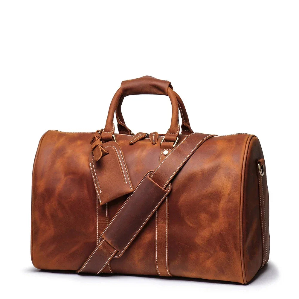 Steel Horse Leather Unisex The Brandt Weekender | Small Leather Duffle Bag