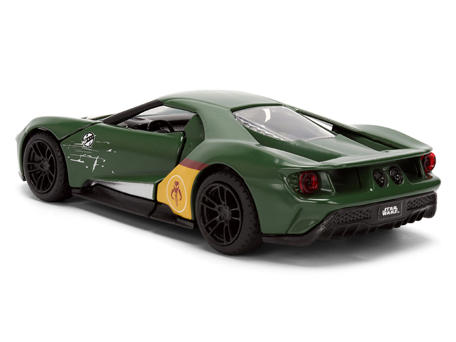 Jada 2017 Ford GT "Boba Fett" Livery Dark Green with Graphics "Star Wars" Franchise "Hollywood Rides" Series