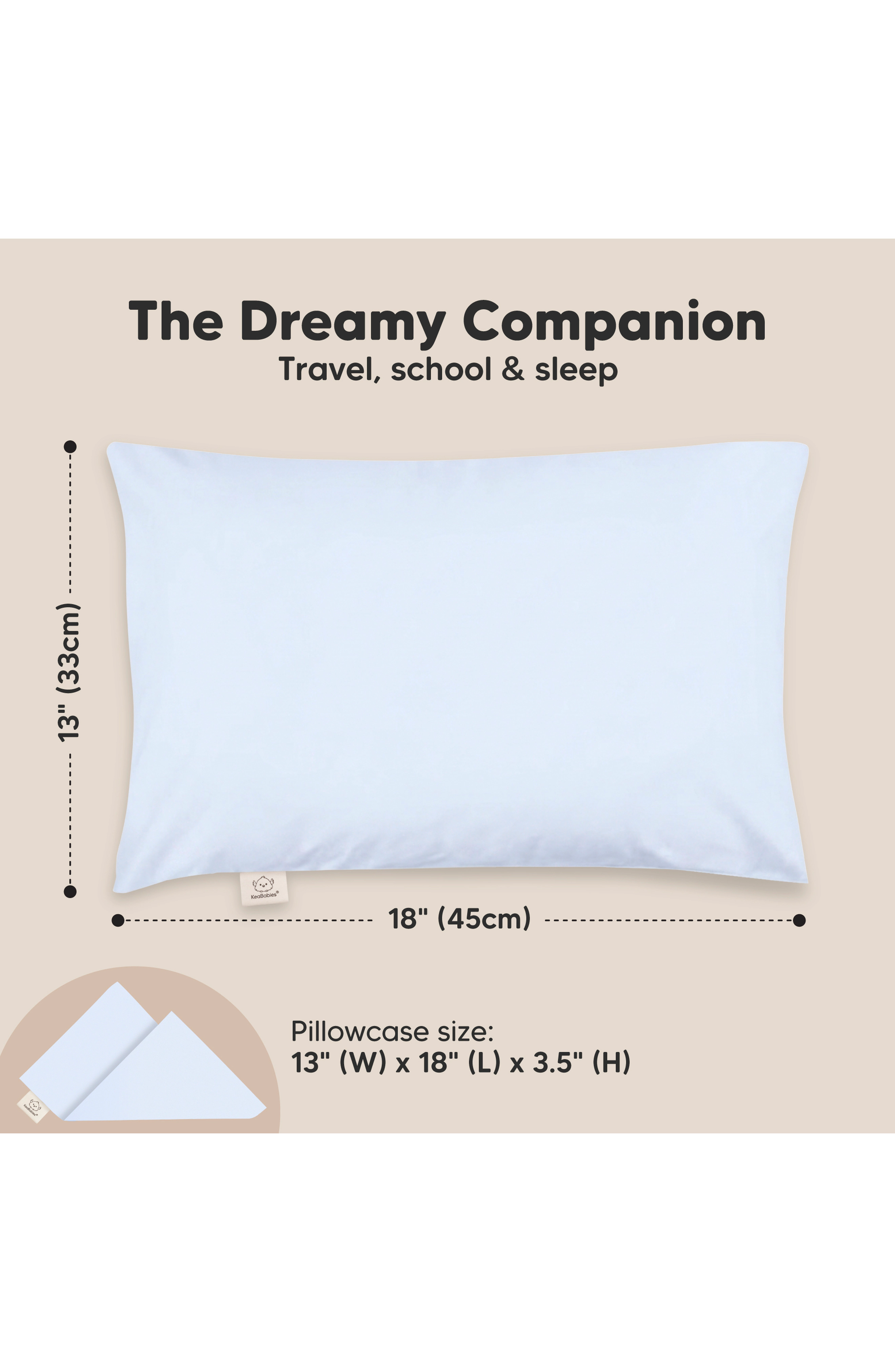 KeaBabies Toddler Pillow with Pillowcase