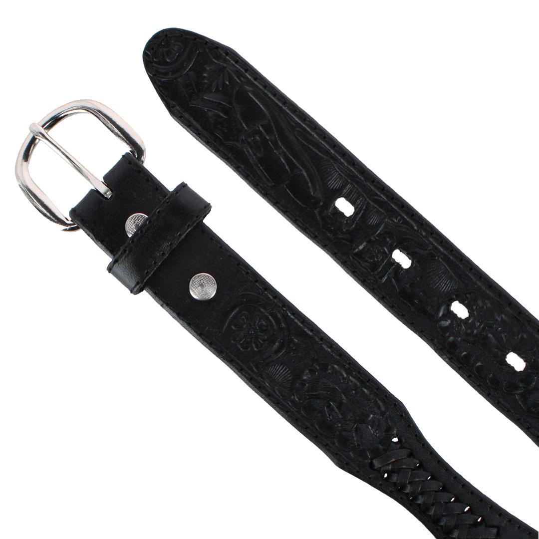 CTM® Boy's Gold & Silver Star Concho Western Leather Belt
