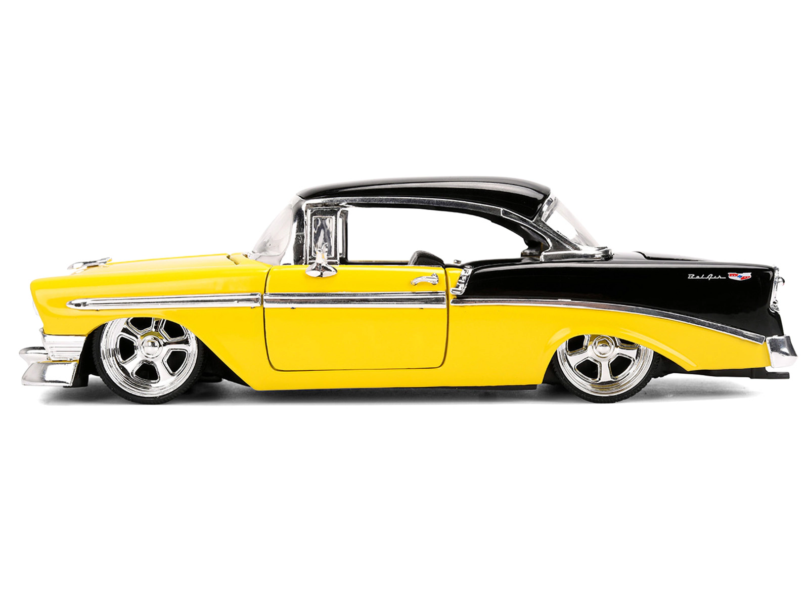 Jada 1956 Chevrolet Bel Air Yellow and Black "Bigtime Muscle" Series 1/24 Diecast Model Car by Jada