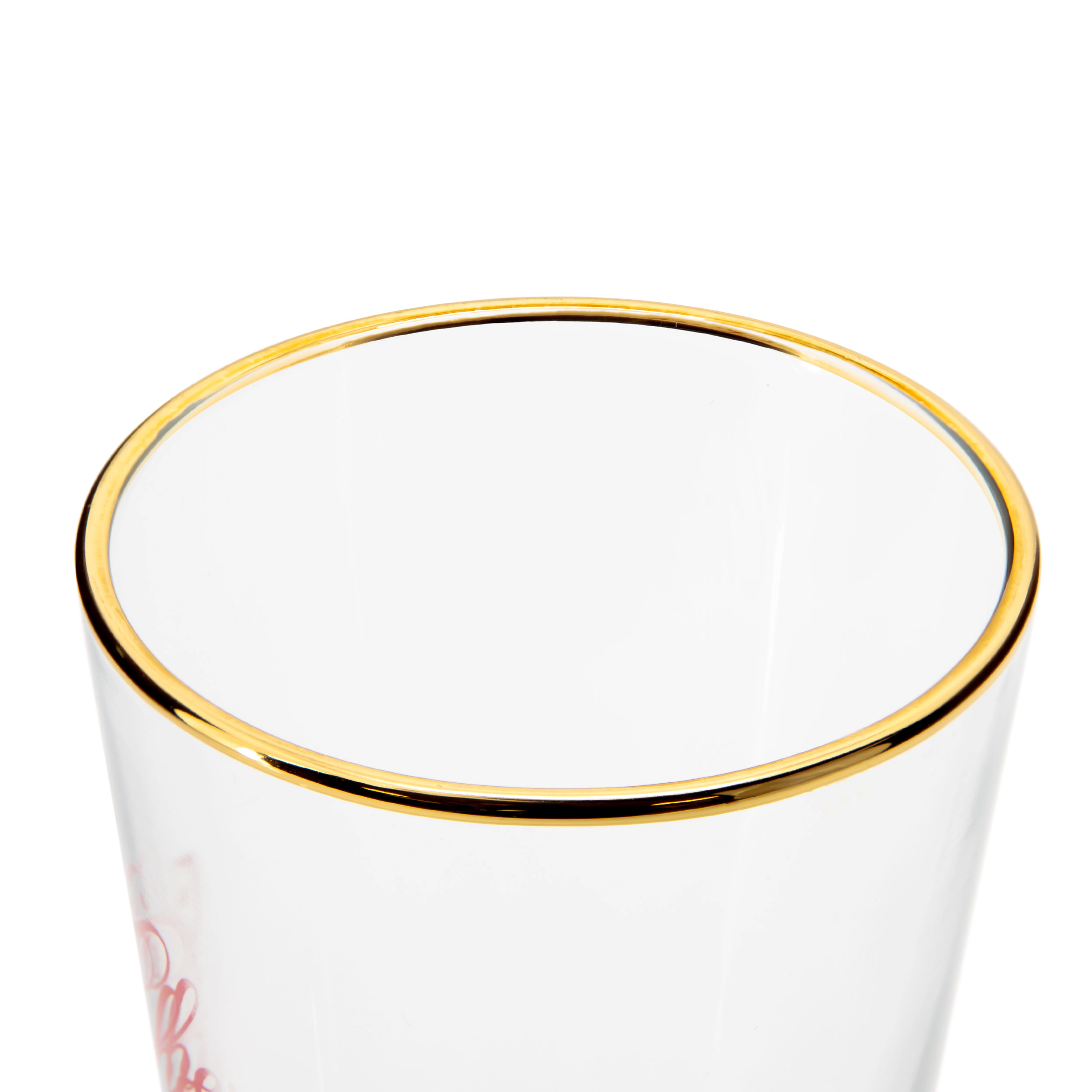 Gibson Home Cherry 4 Piece 16 Ounce Gold Rim Beer Glass Set