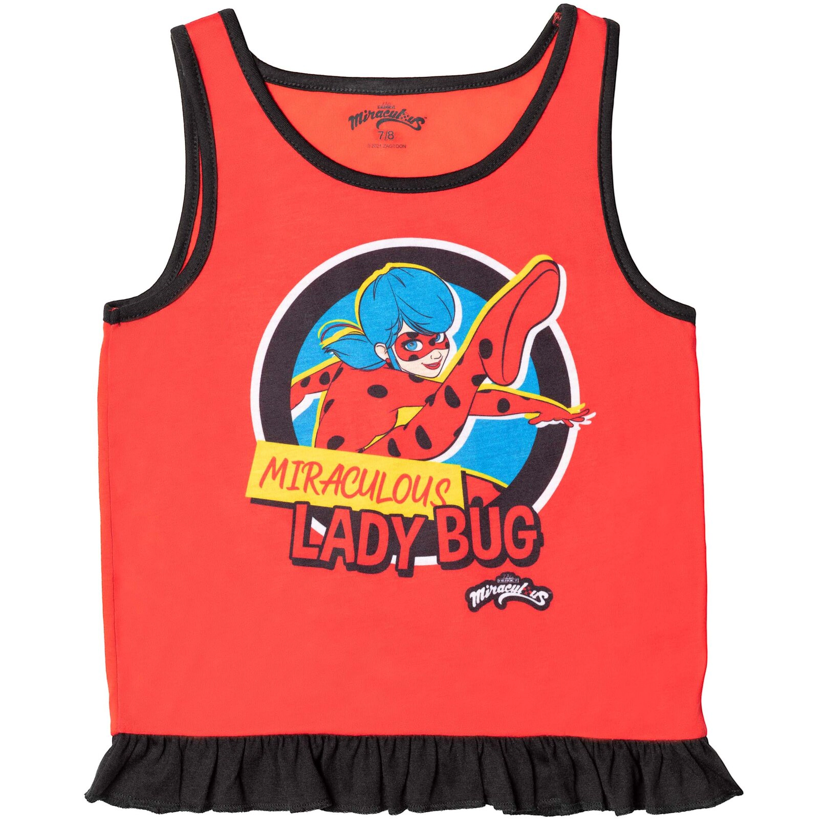 Miraculous Ladybug Girls' Sleeveless Pajama Shirt and Shorts Set