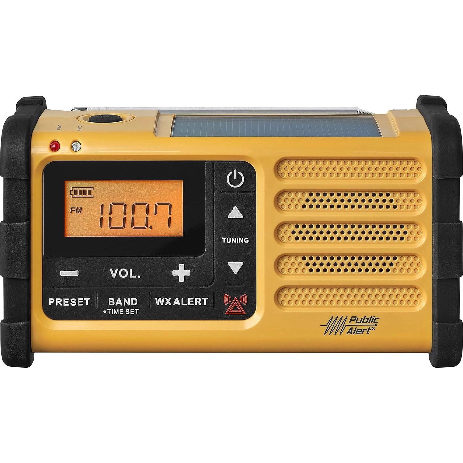 SANGEAN MMR-88 Emergency Radio - AM/FM NOAA, Solar, Hand Crank, USB, Flashlight, Yellow