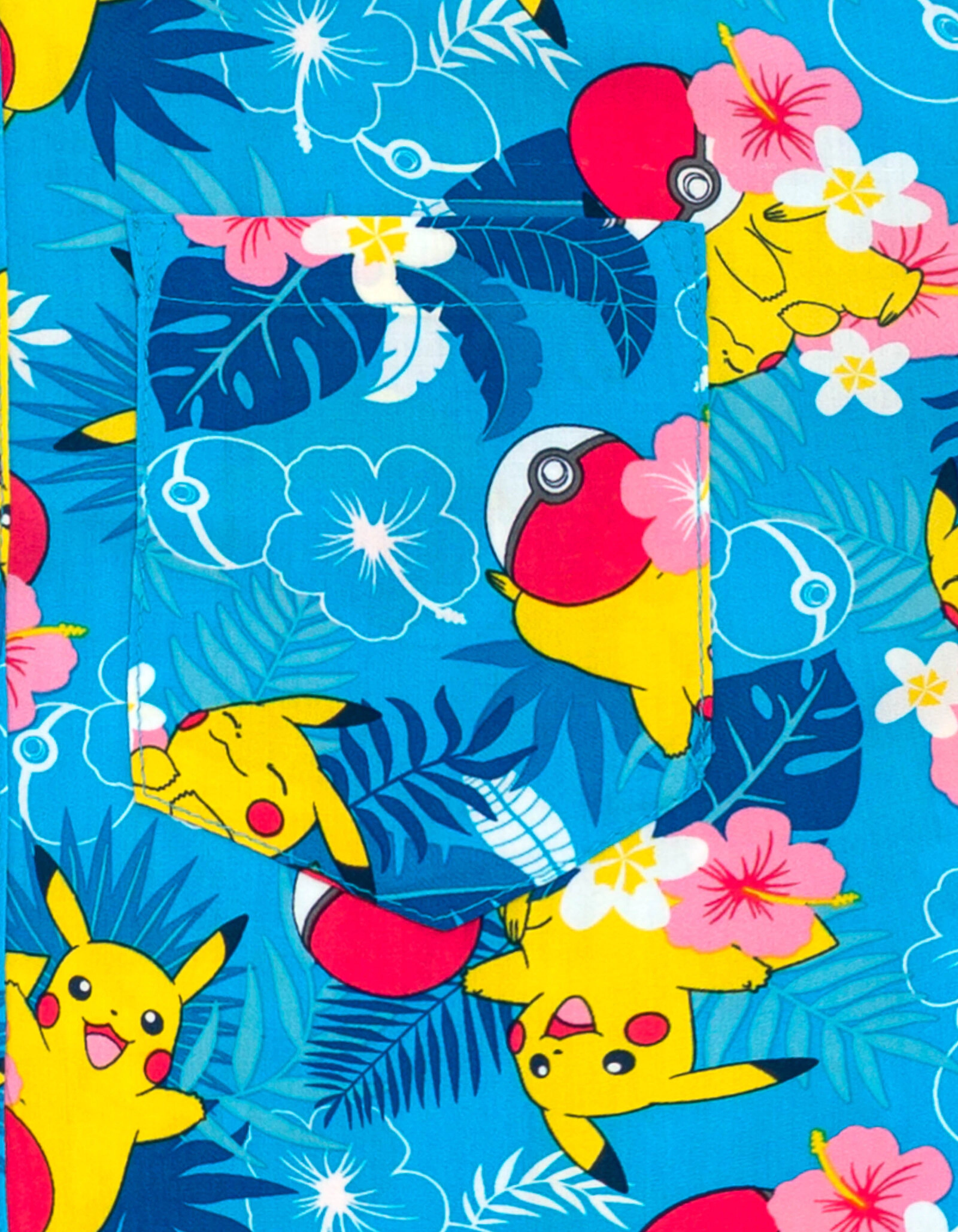 Pokemon Pikachu Matching Family Hawaiian Short Sleeve Button Down Shirt