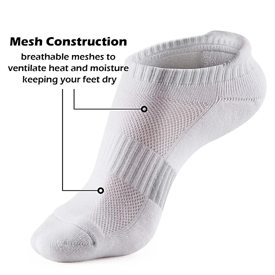 Zilpu Women's Cushioned Performance Athletic Ankle Socks 5-Pack